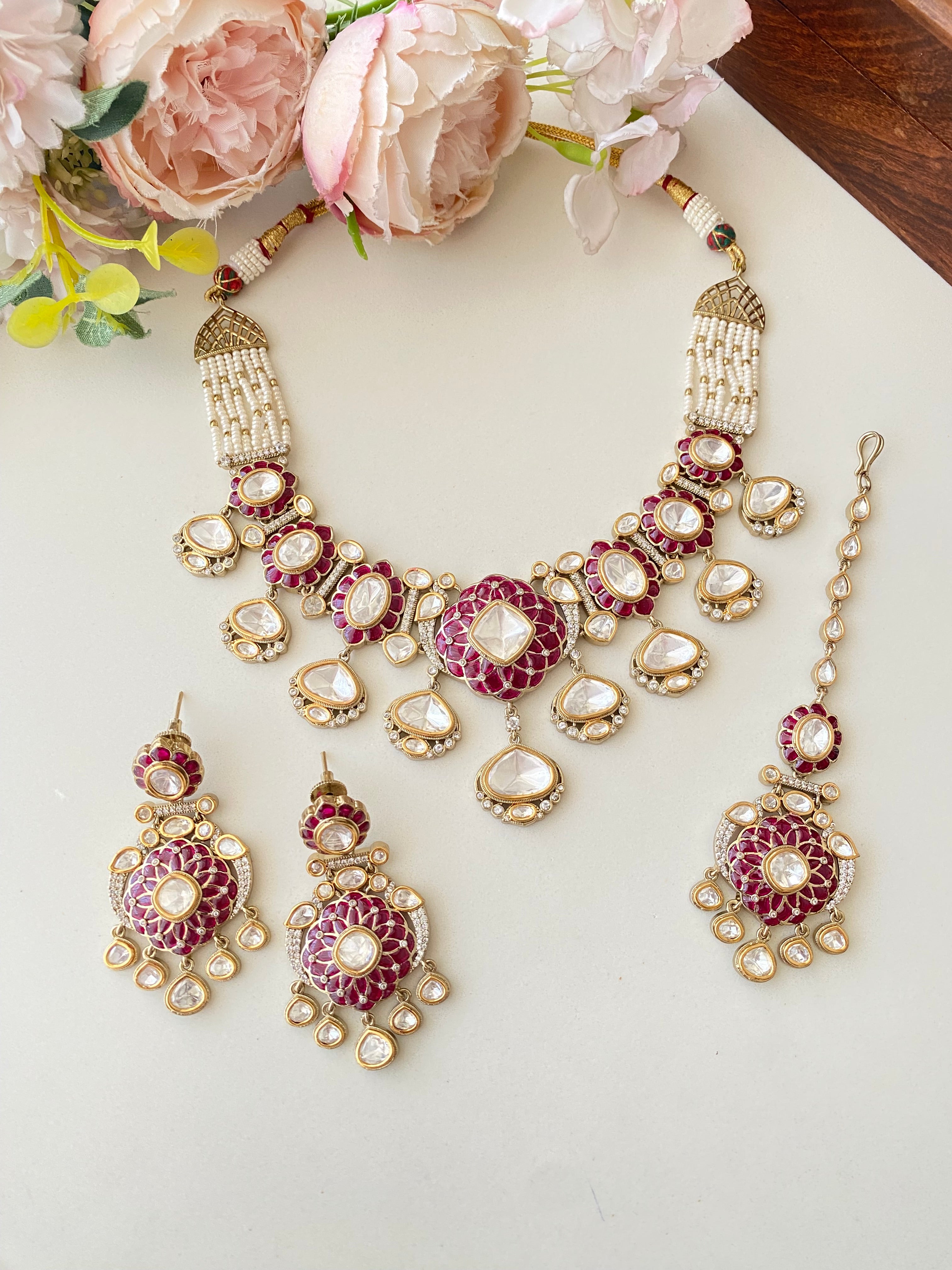 Moissanite Bridal Necklace Set