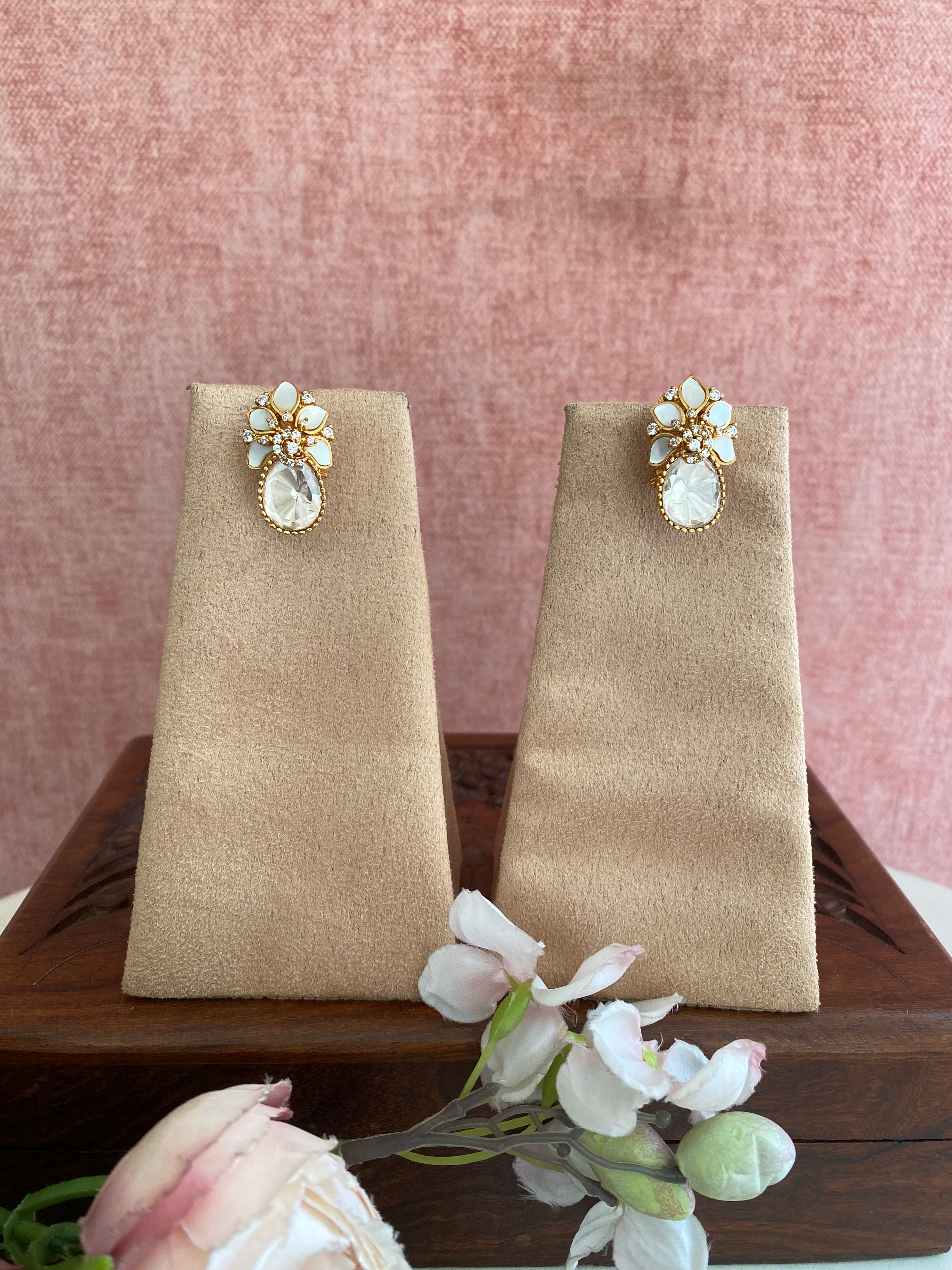 Mother of pearl and Polki Studs