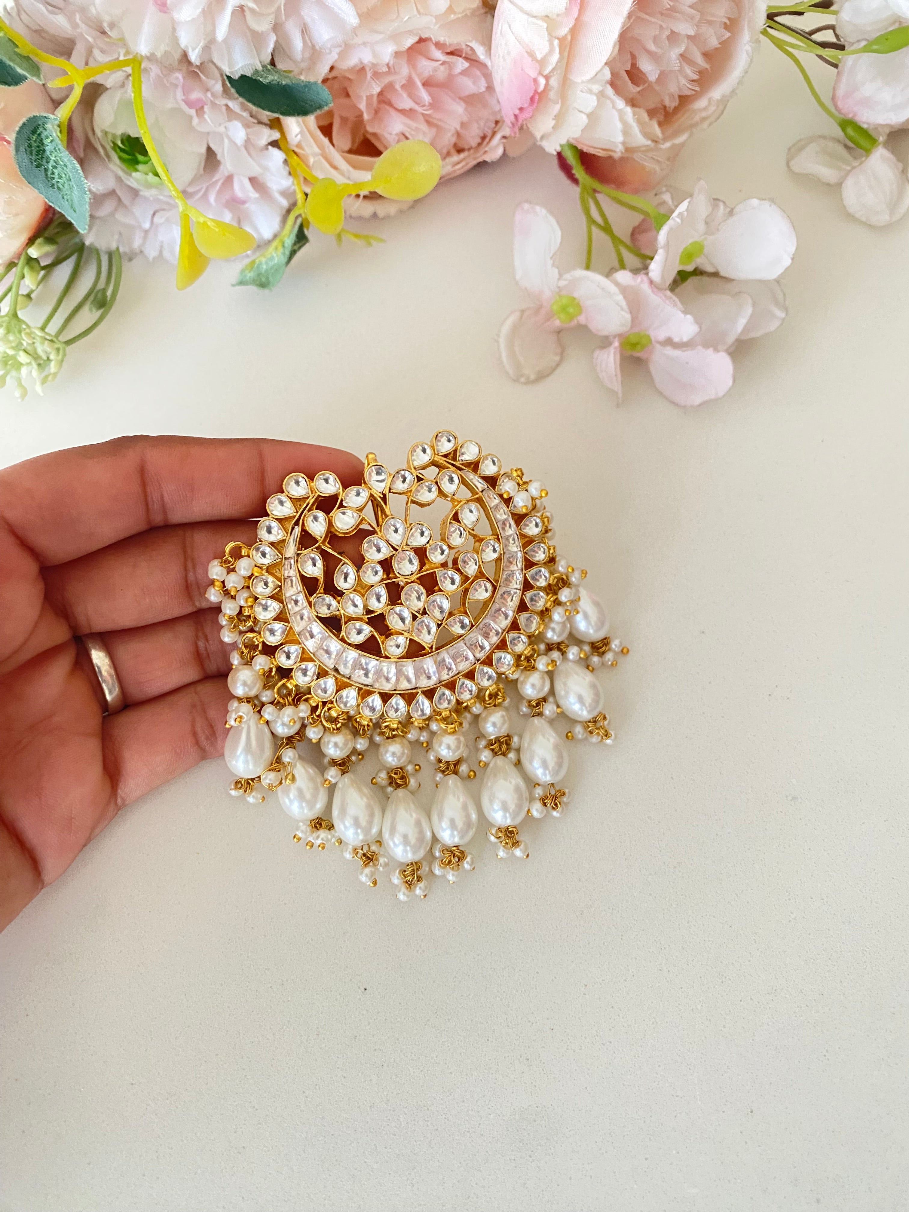 Gold Plated Kundan Juda Pin