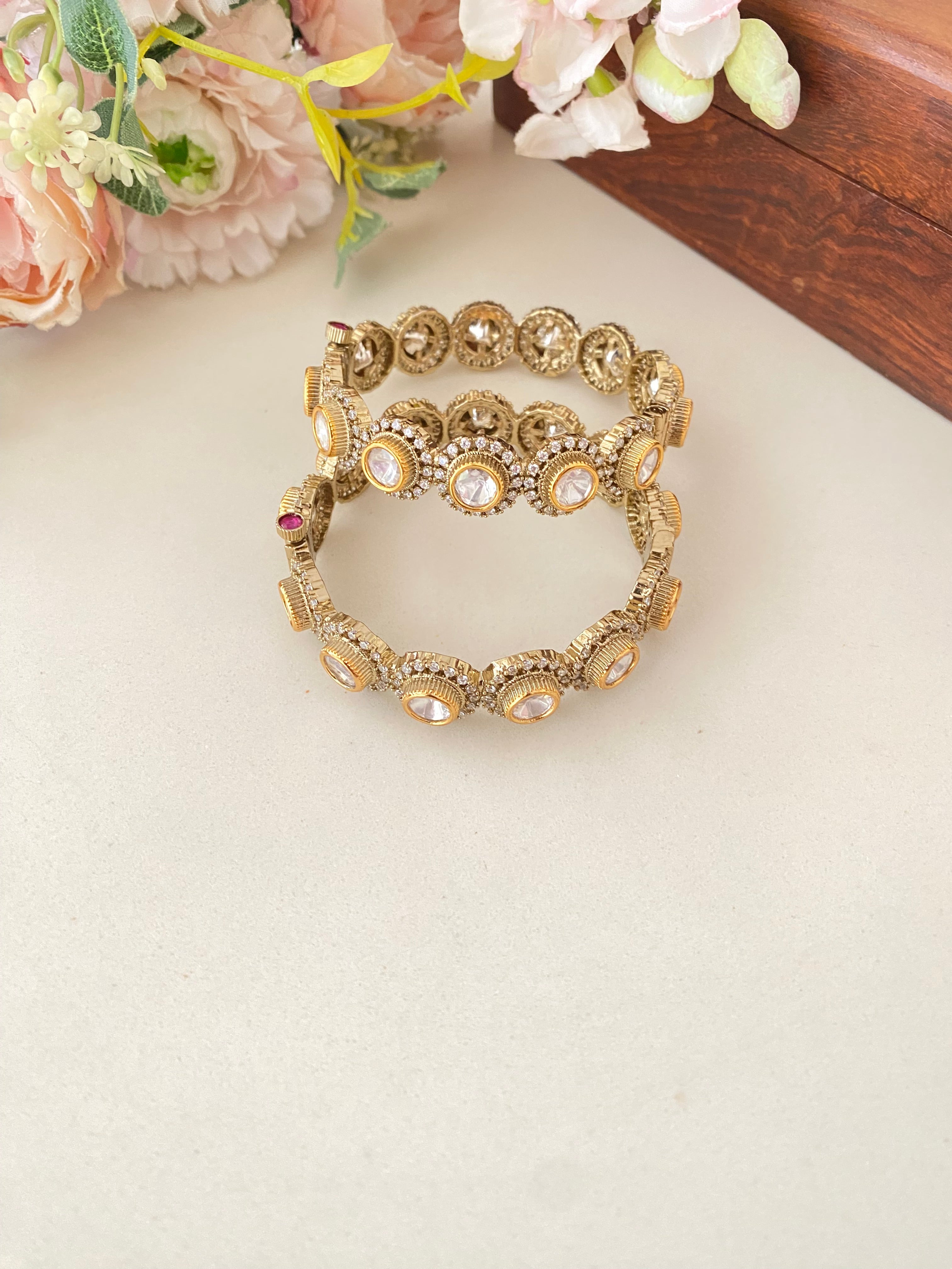 Silver plated Moissanite Bangles