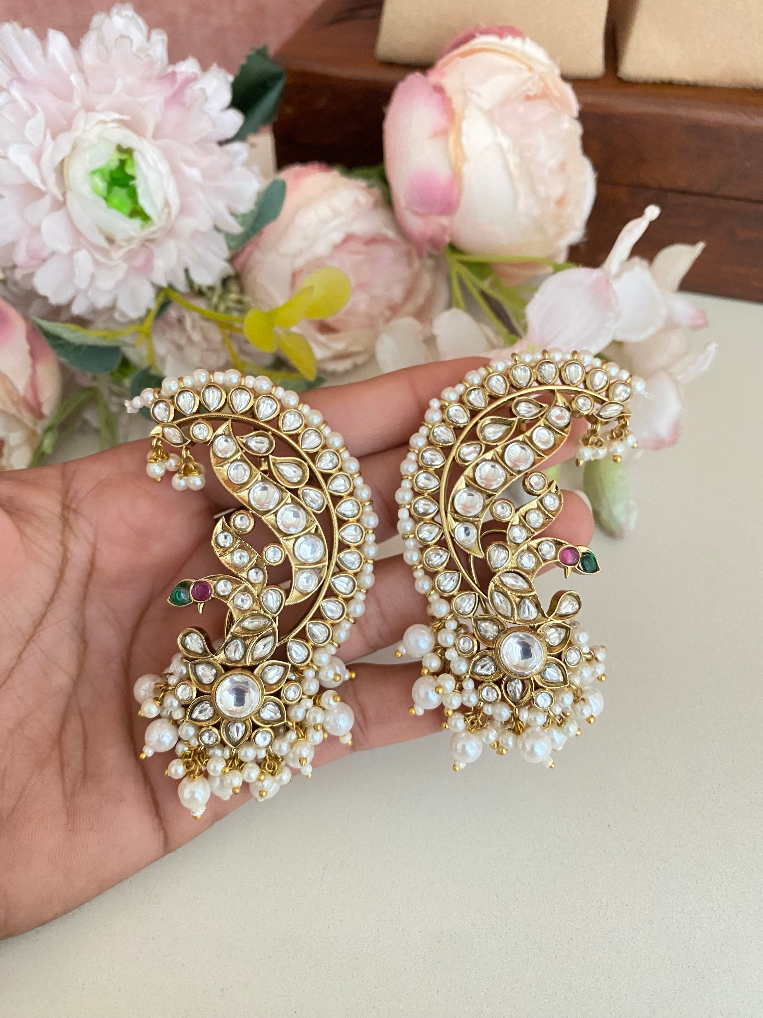 Gold plated Moissanite Ear cuffs