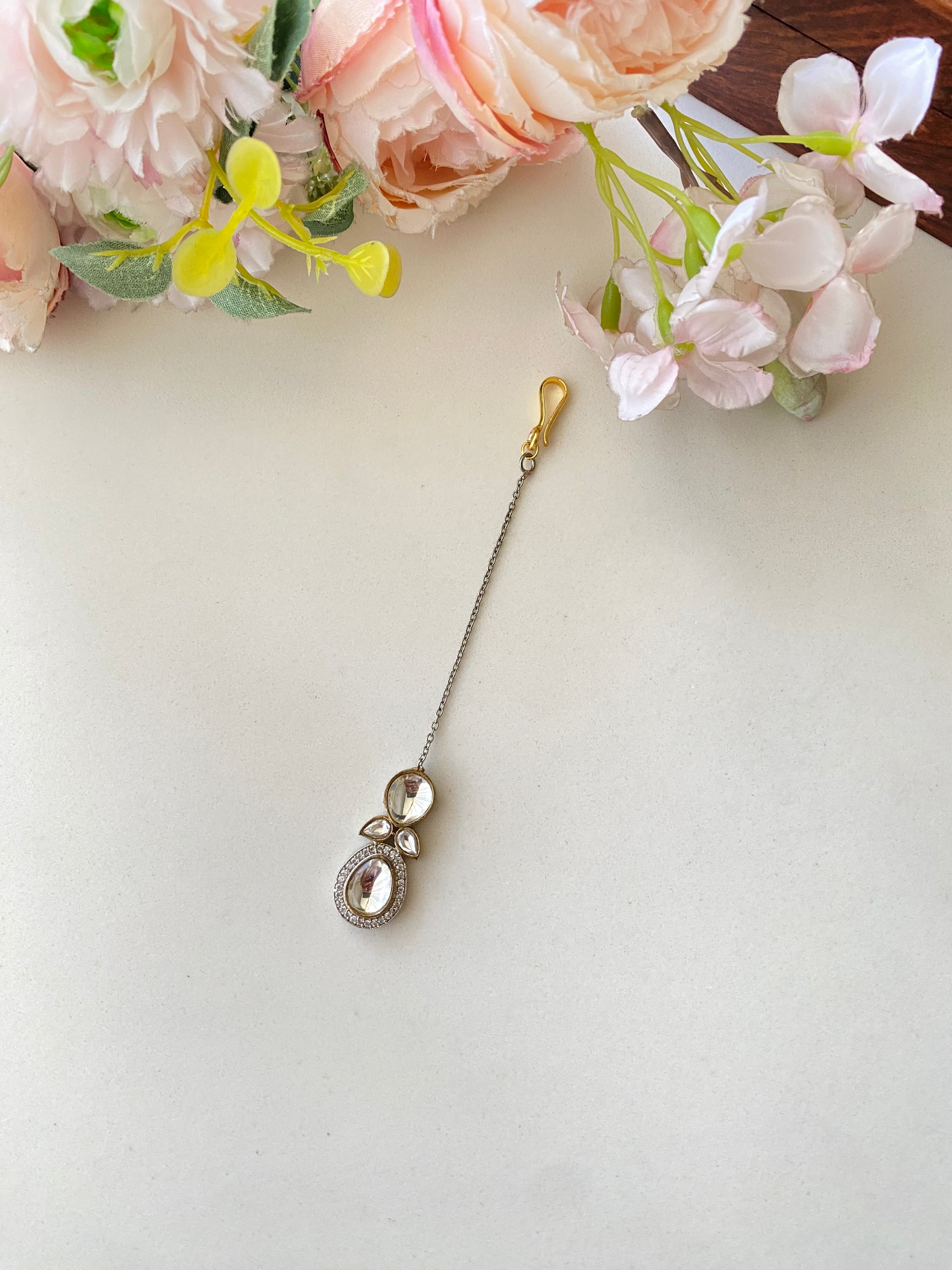 Silver plated Moissanite Tikka