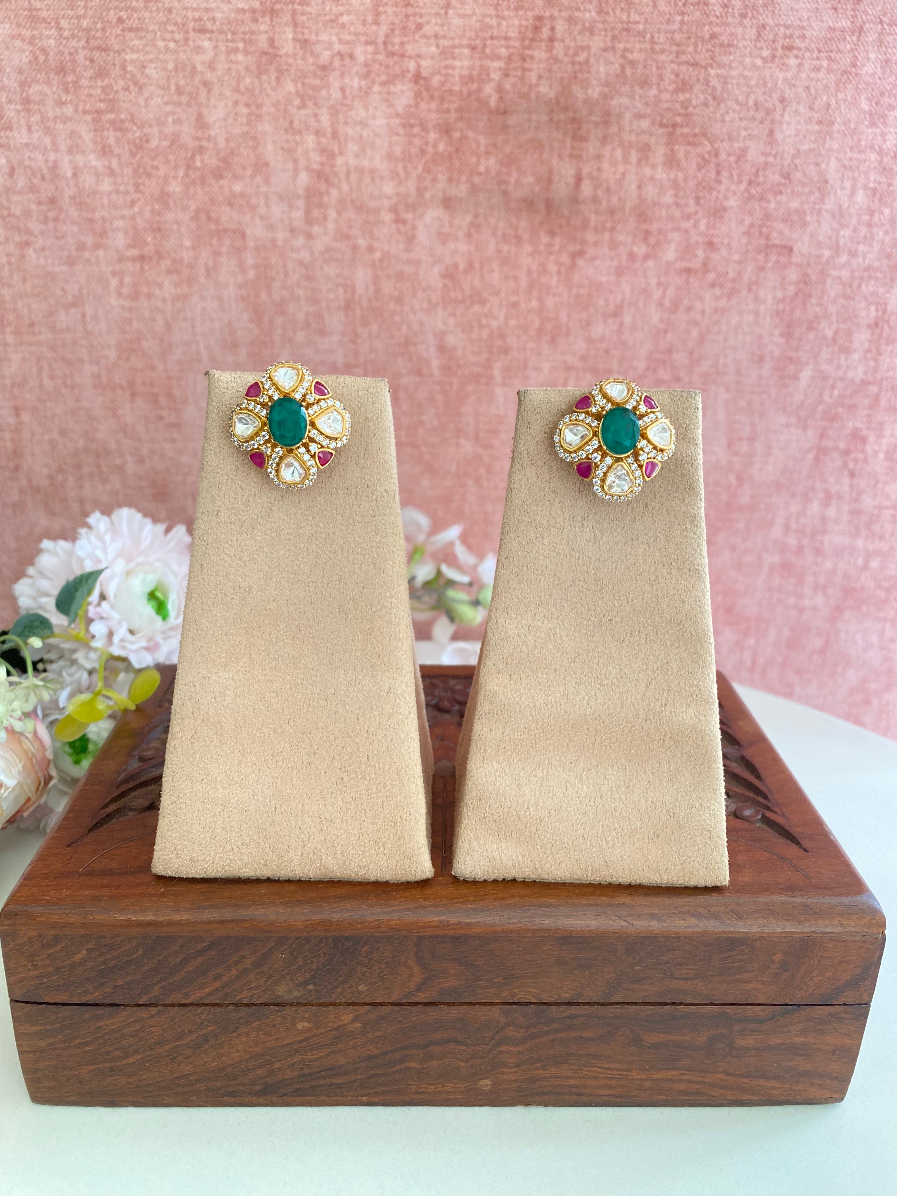 Gold plated Moissanite Studs