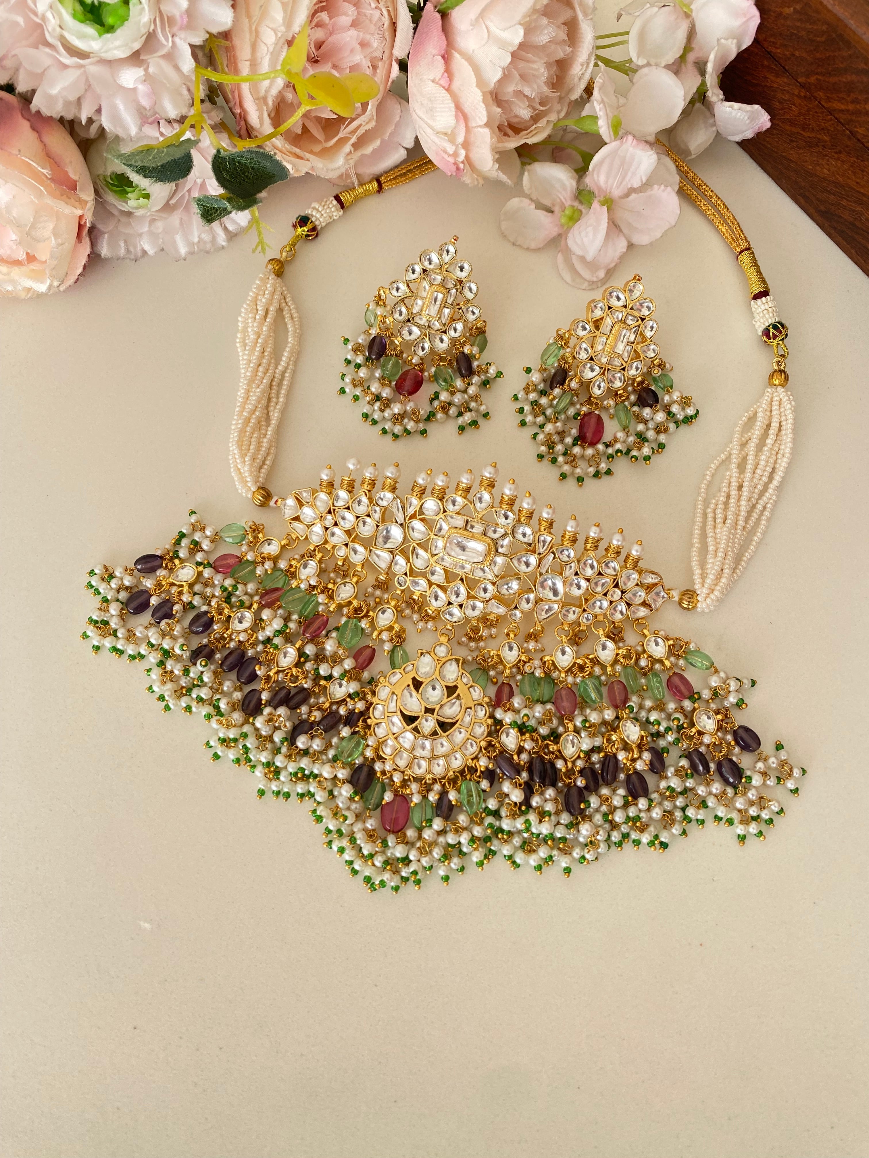 Gold plated Kundan Choker Set
