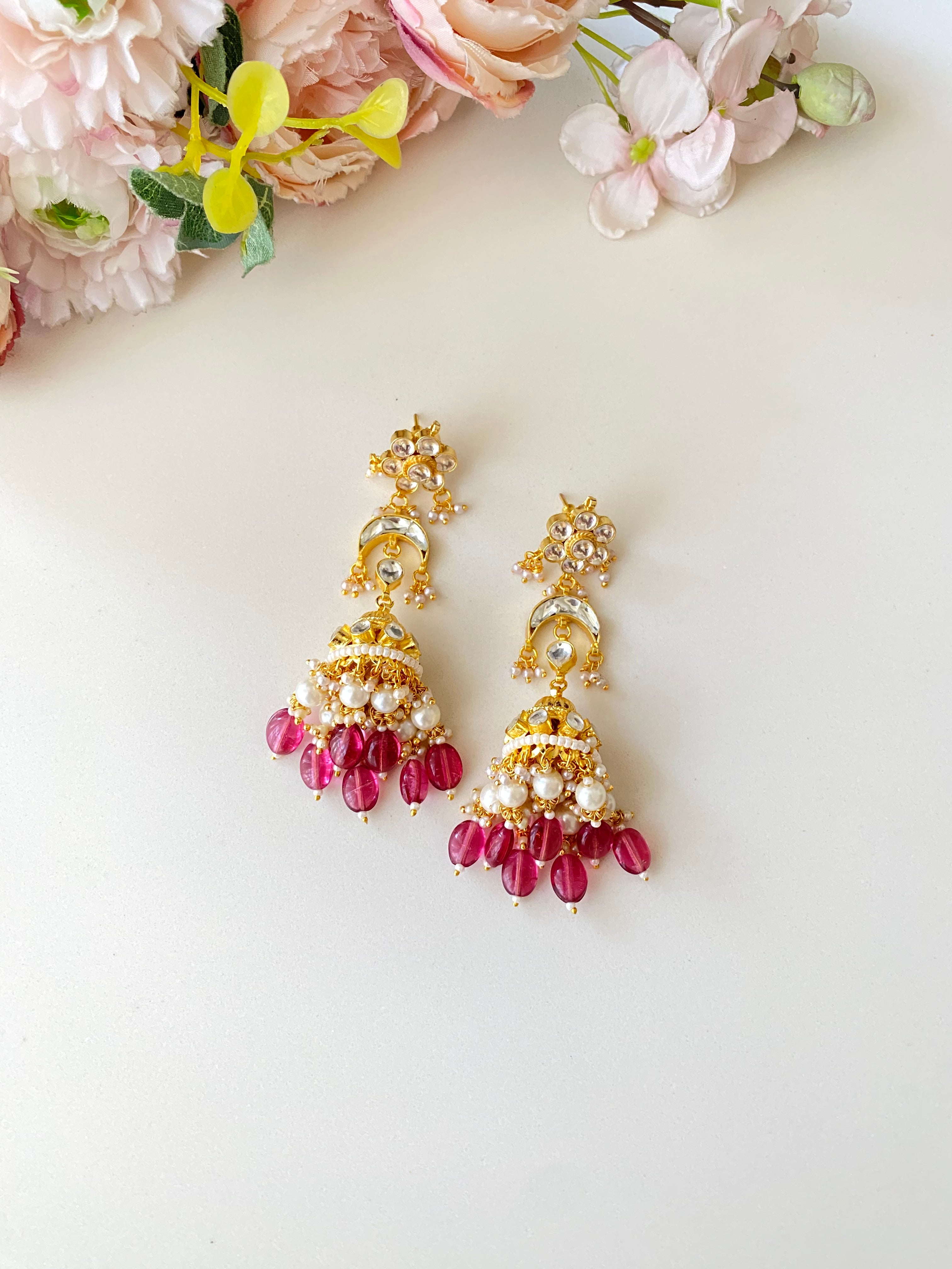 Gold Plated Kundan Jhumka