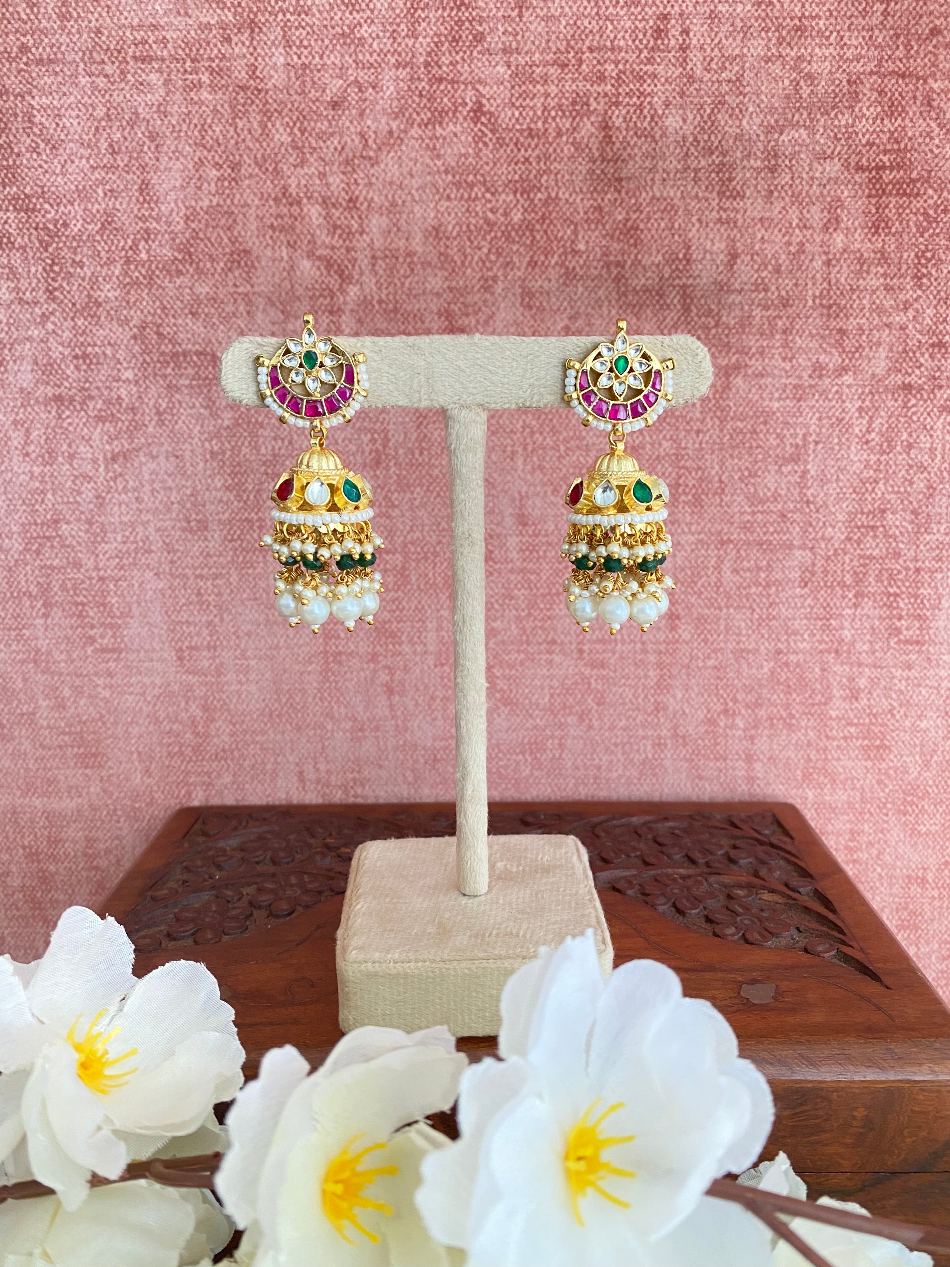 Gold Plated Kundan Jhumka