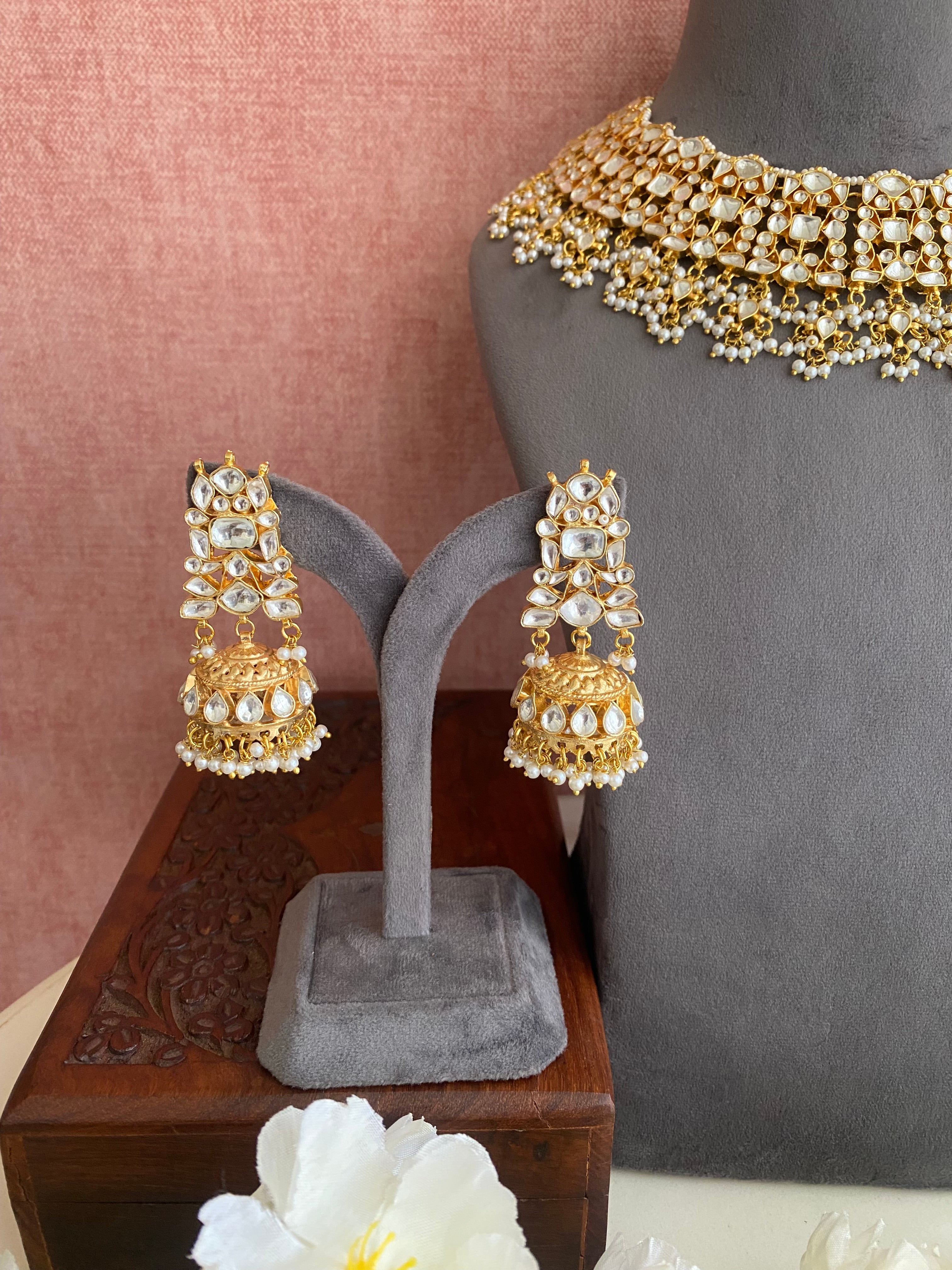 Gold plated Kundan Necklace Set