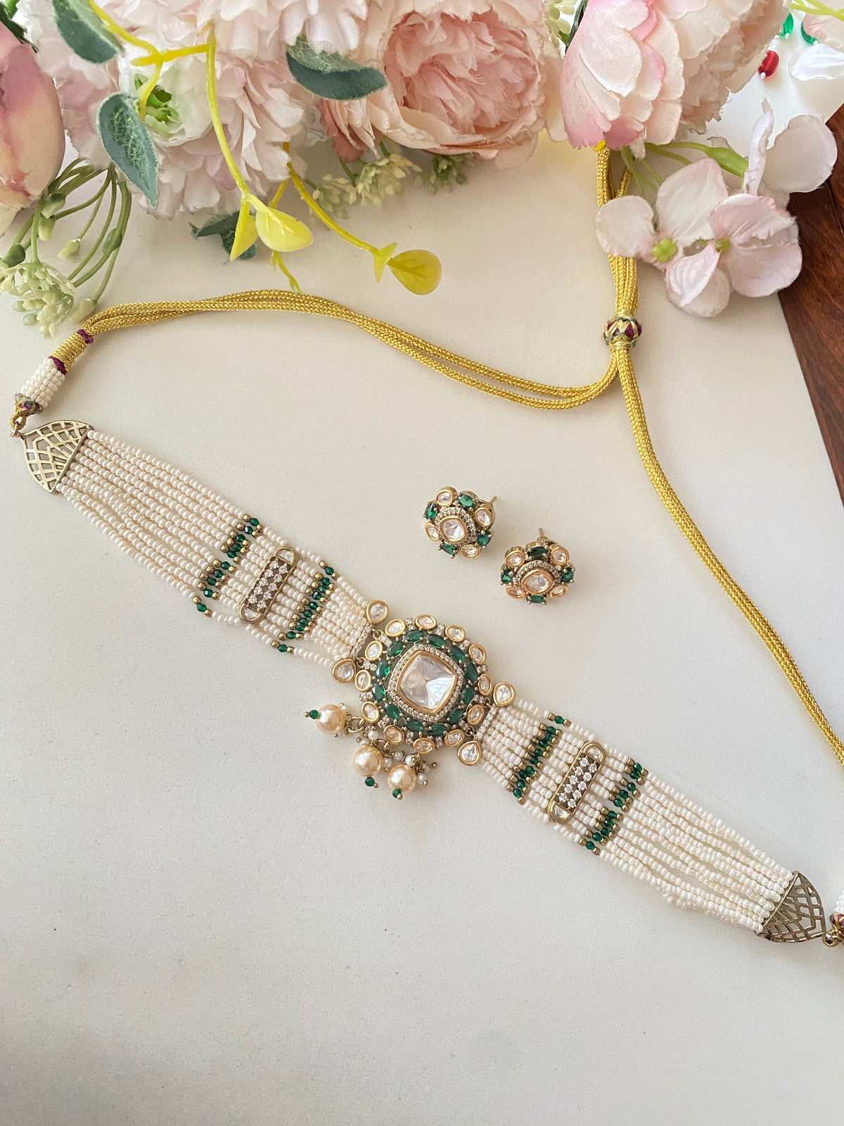 Moissanite Polki choker Set