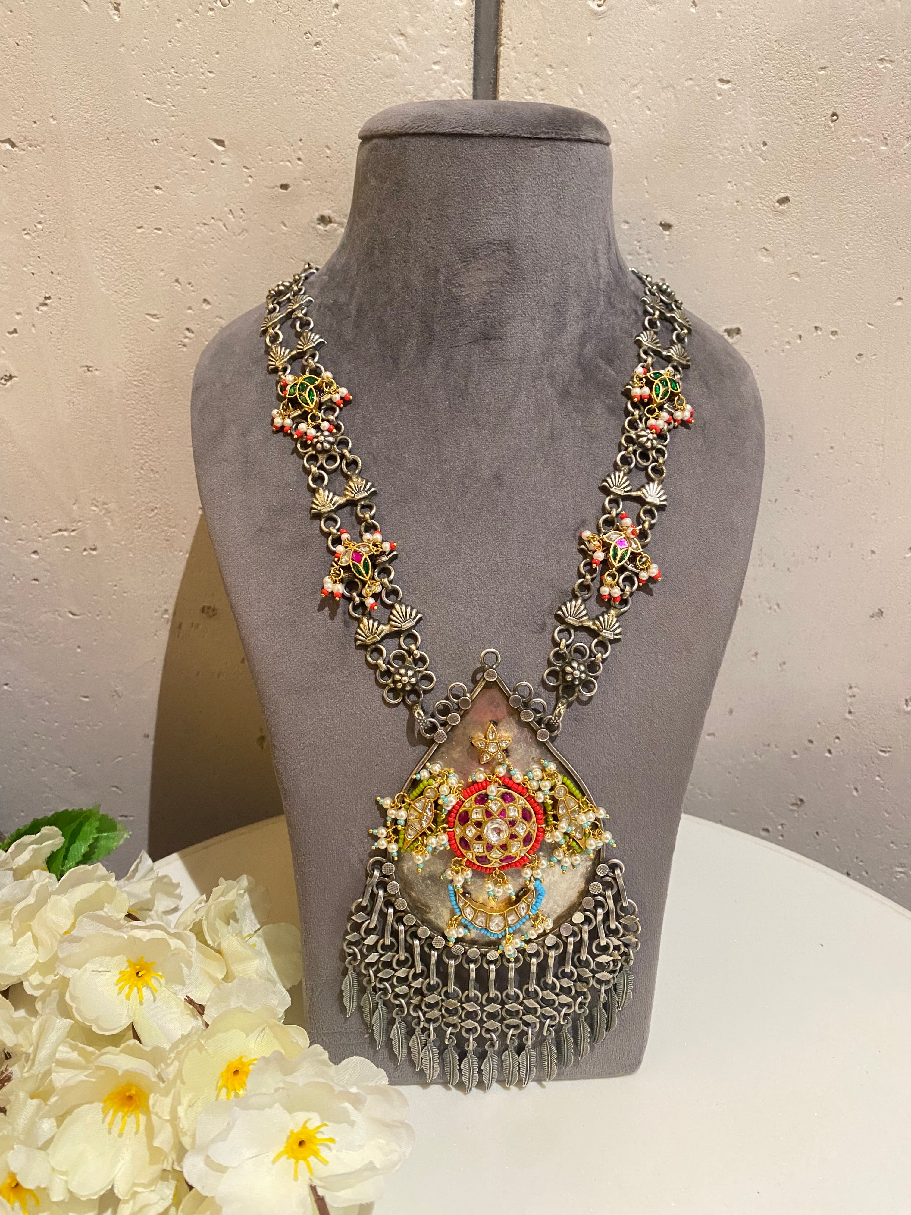 Oxidised Long Necklace