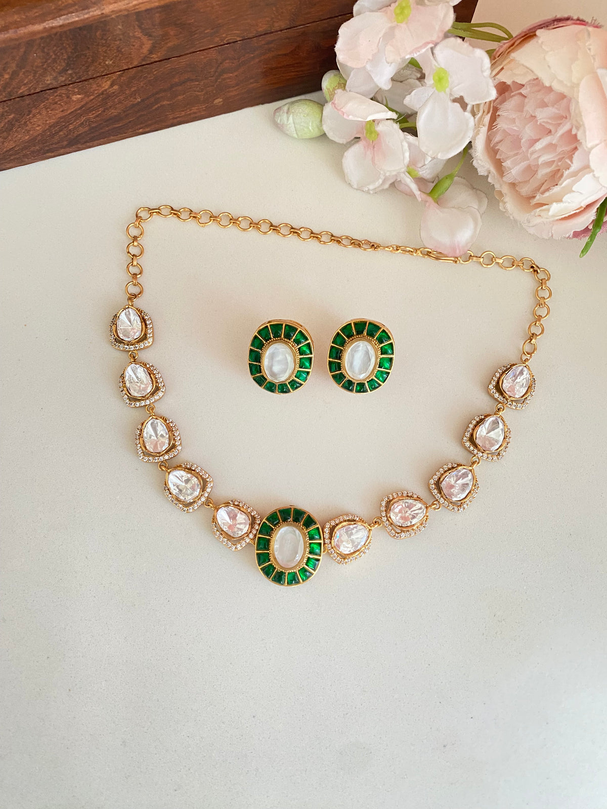 Moissanite Polki choker Set