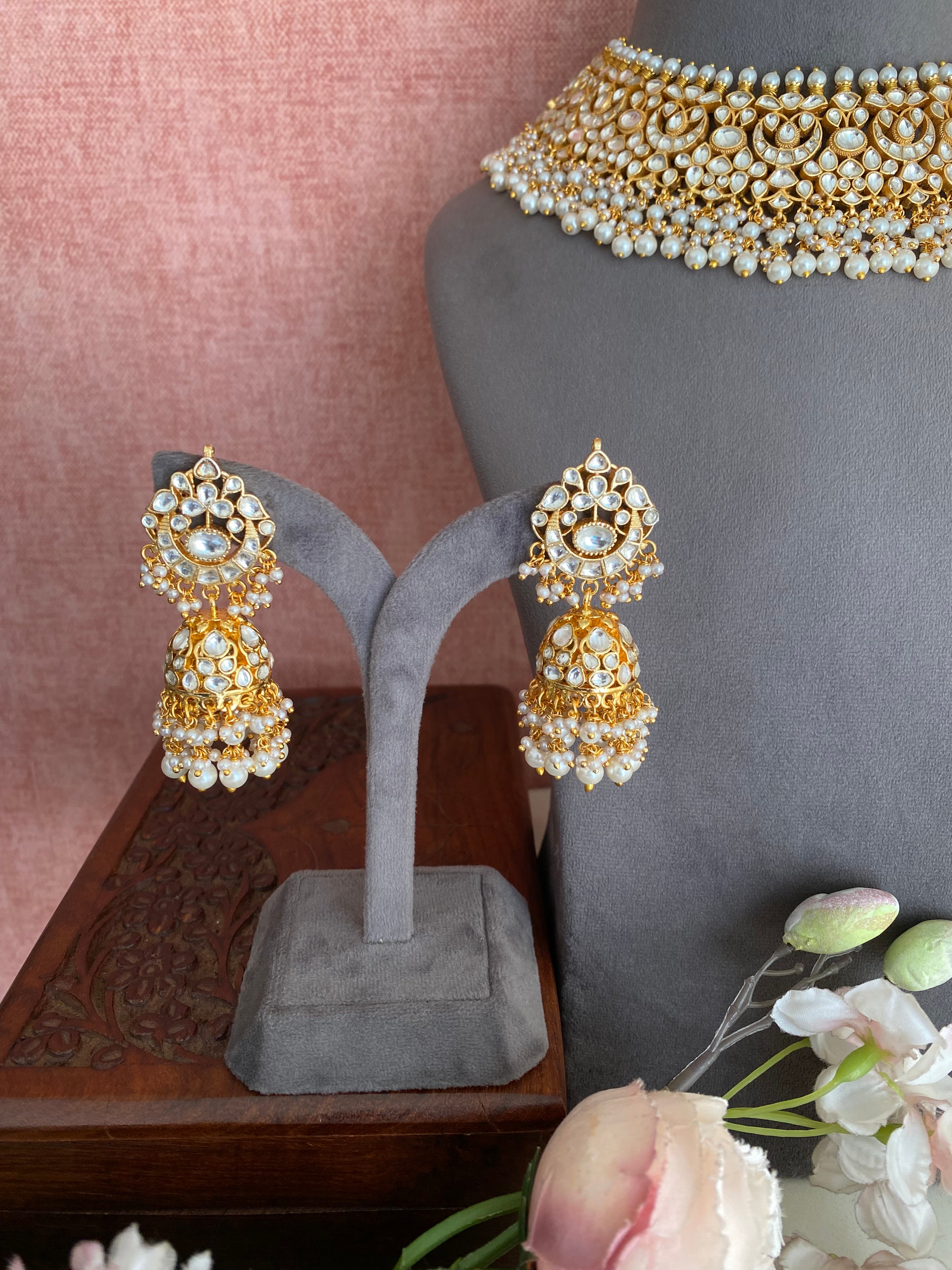 Gold Plated Kundan Necklace Set