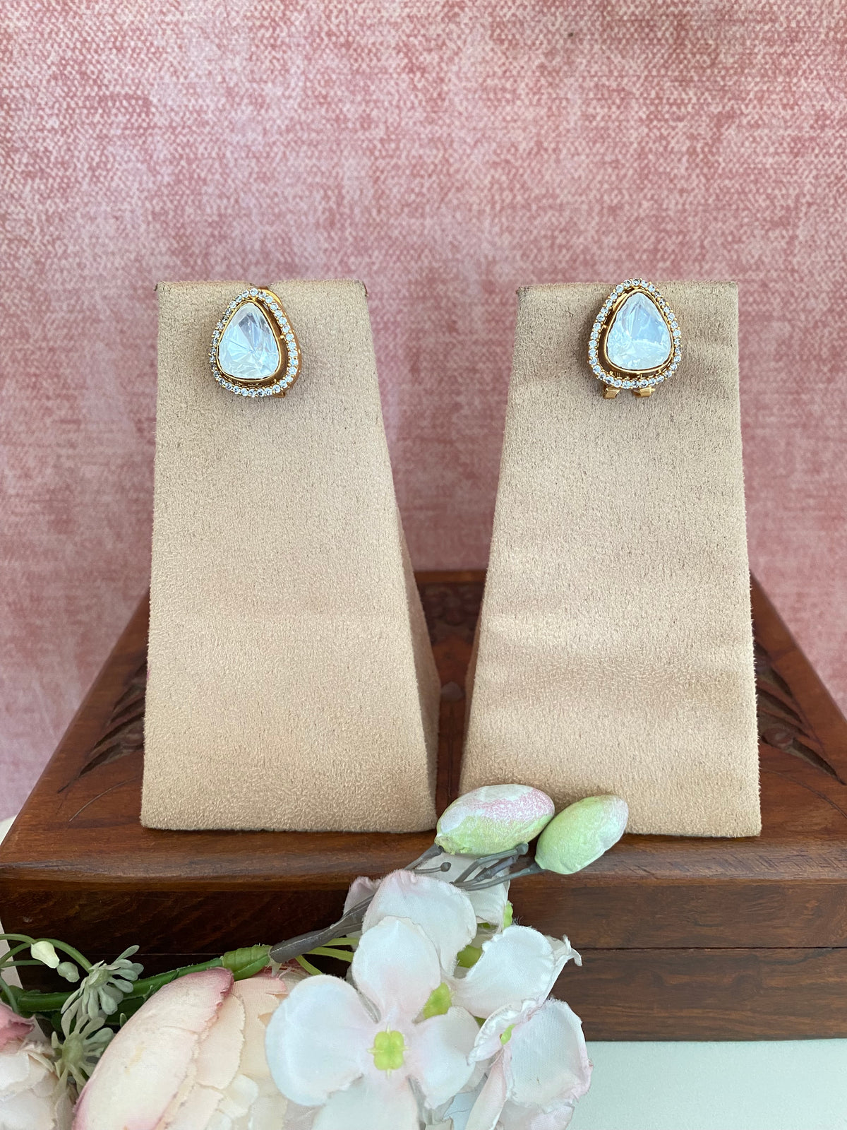 Gold plated Moissanite studs