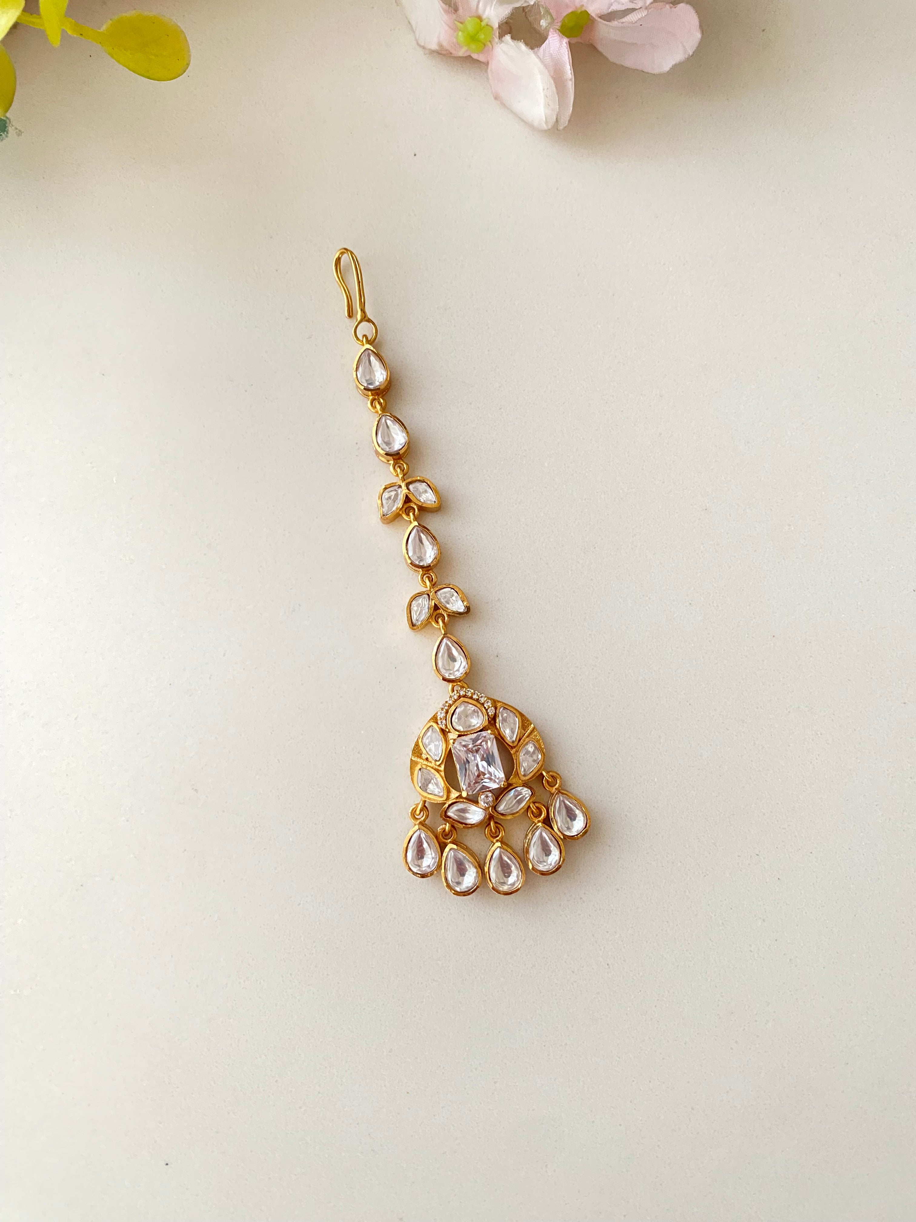 Gold plated Moissanite Tikka