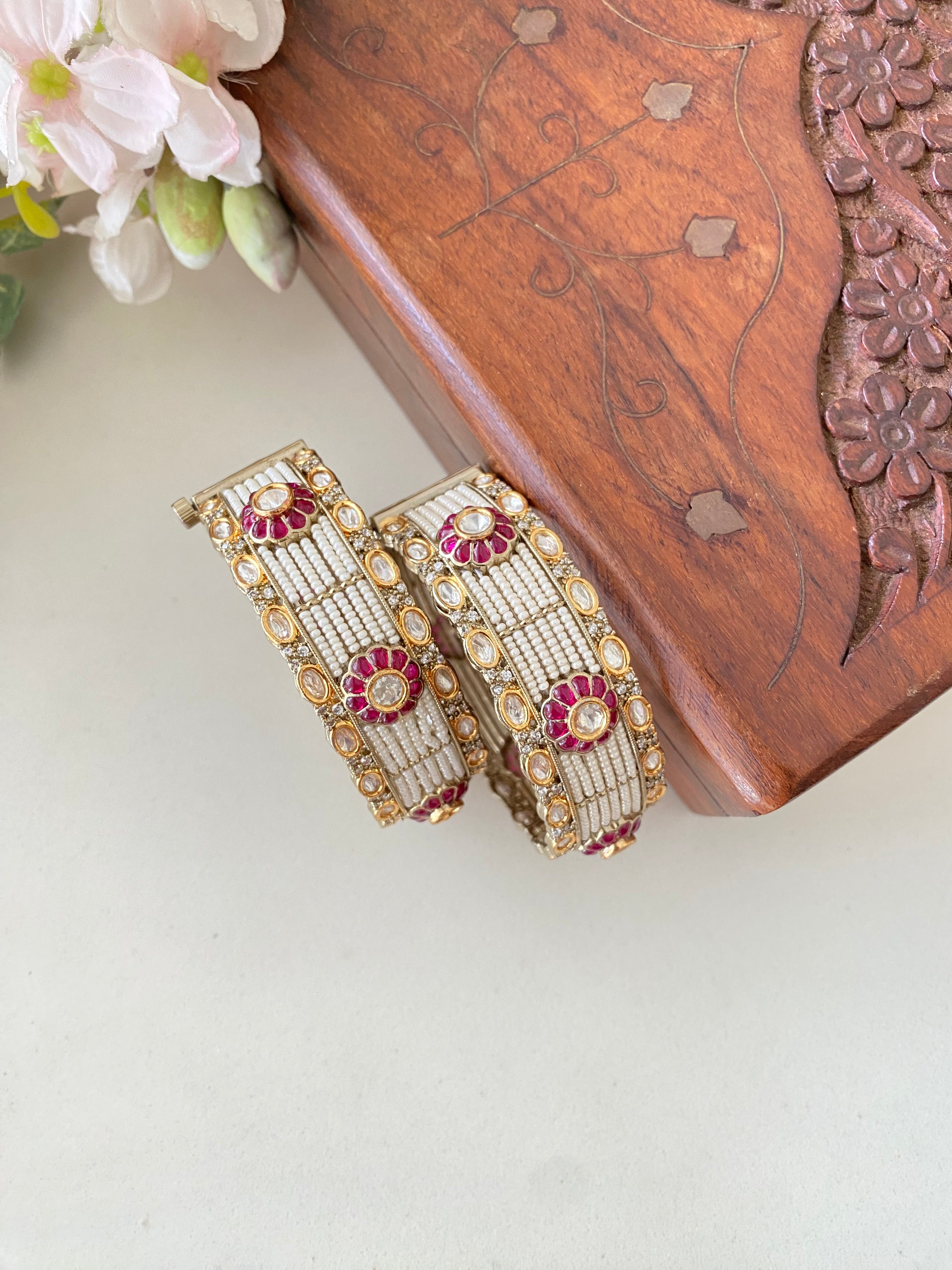 Dual plated Moissanite Pink Bangles