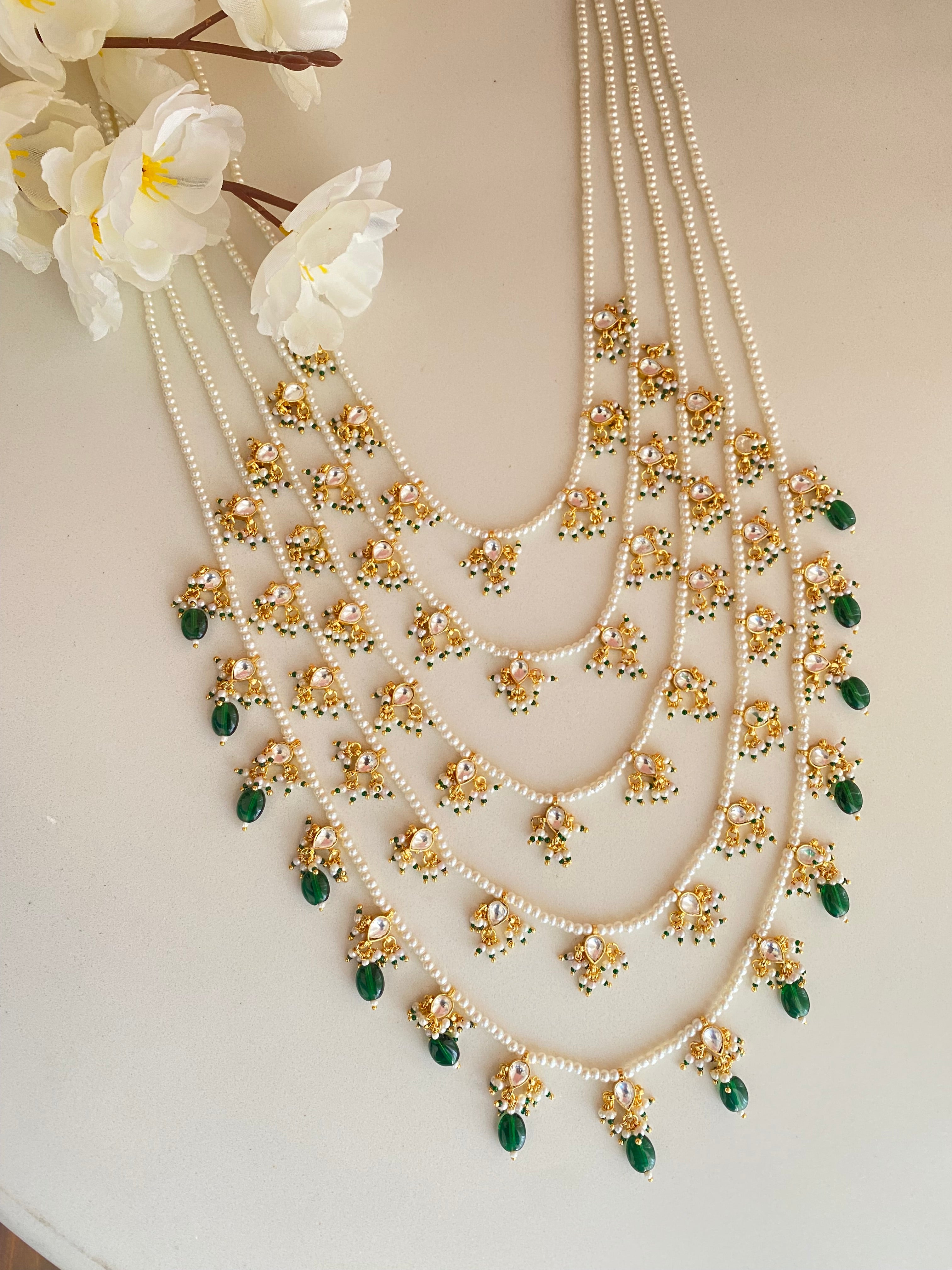 Five -Line gold plated Jadau Kundan Raani Haar/ Necklace