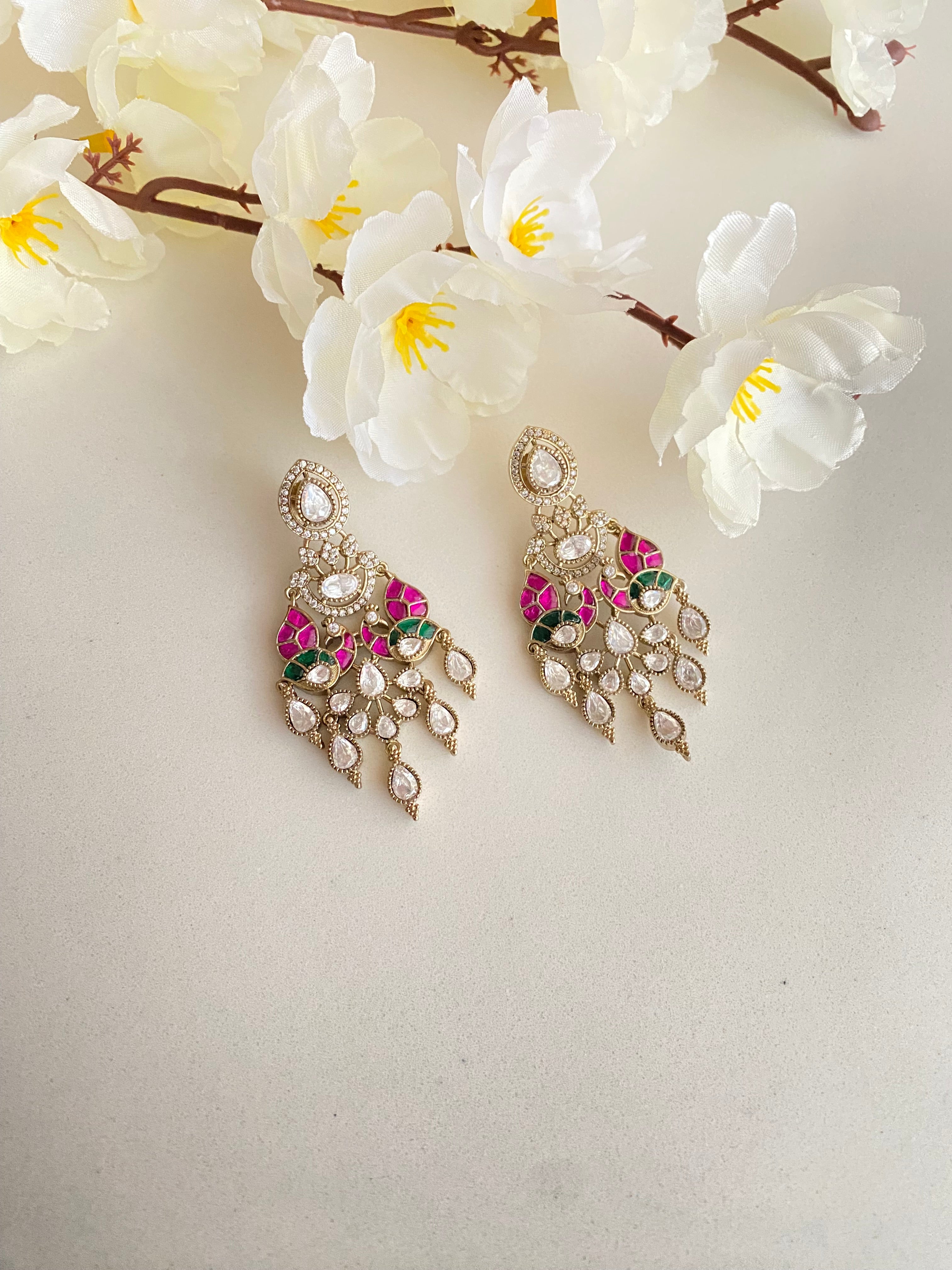 Gold plated Moissanite Earrings