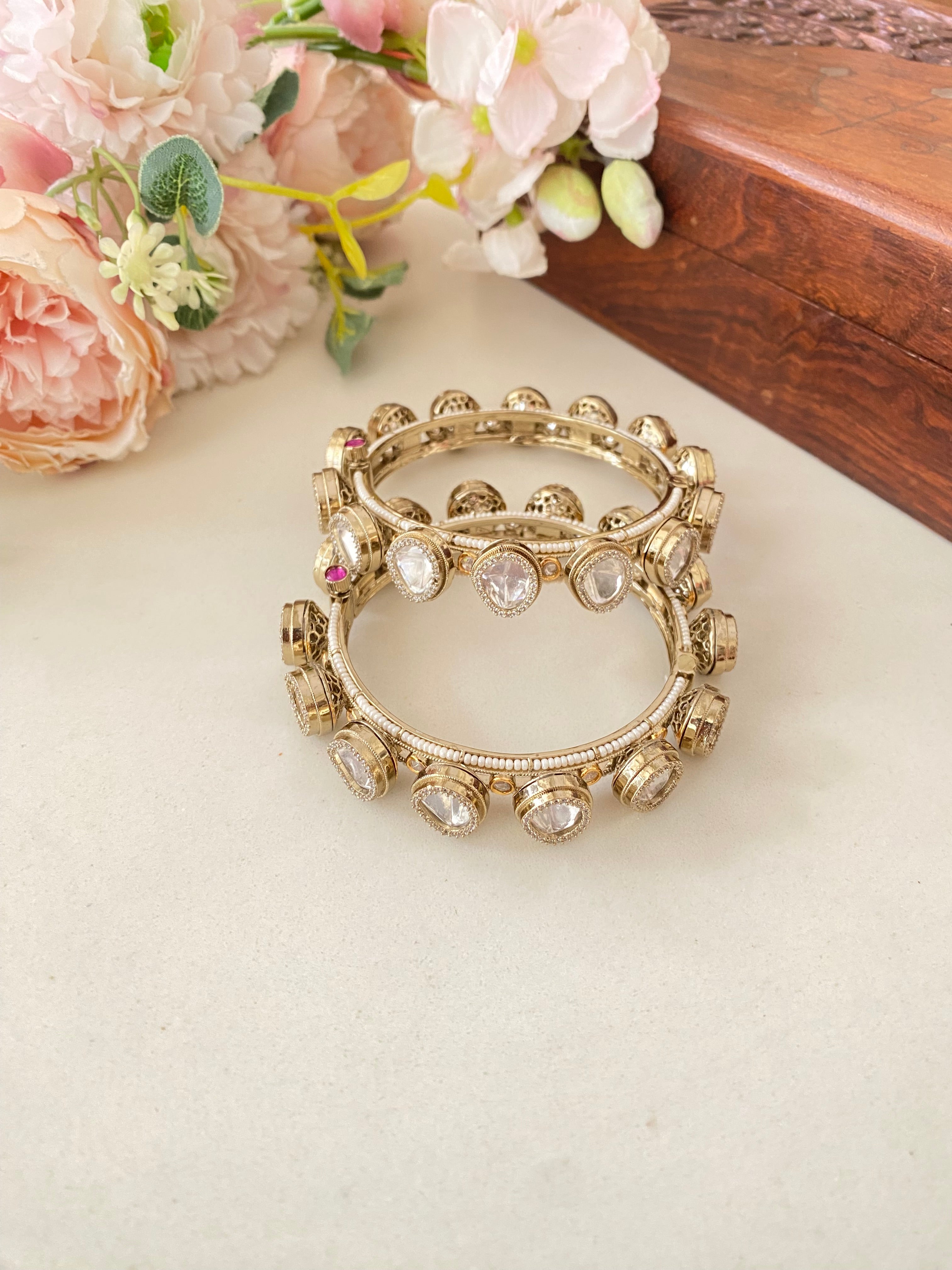 Dual plated Moissanite Bangles