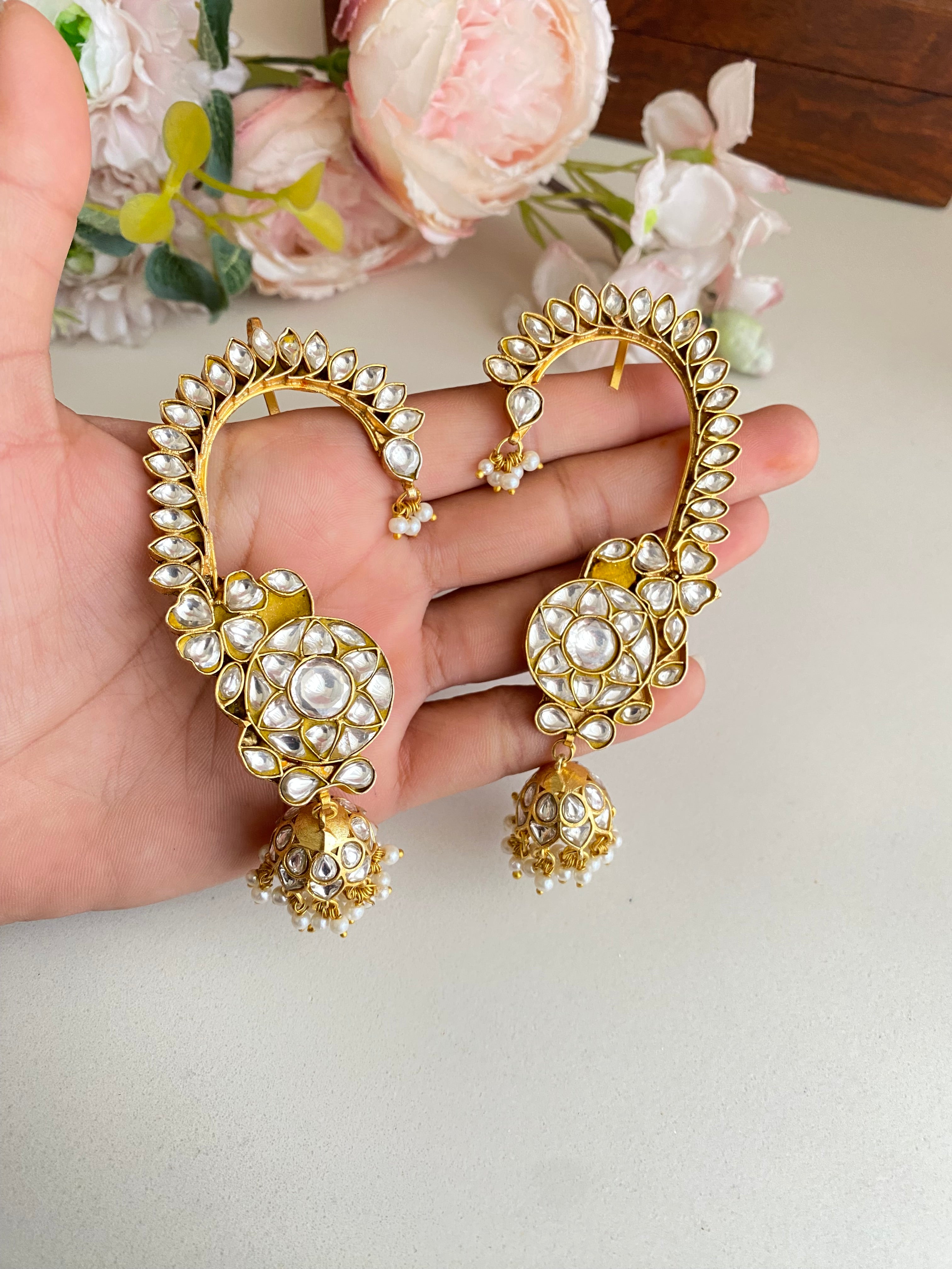 Kundan ear cuffs