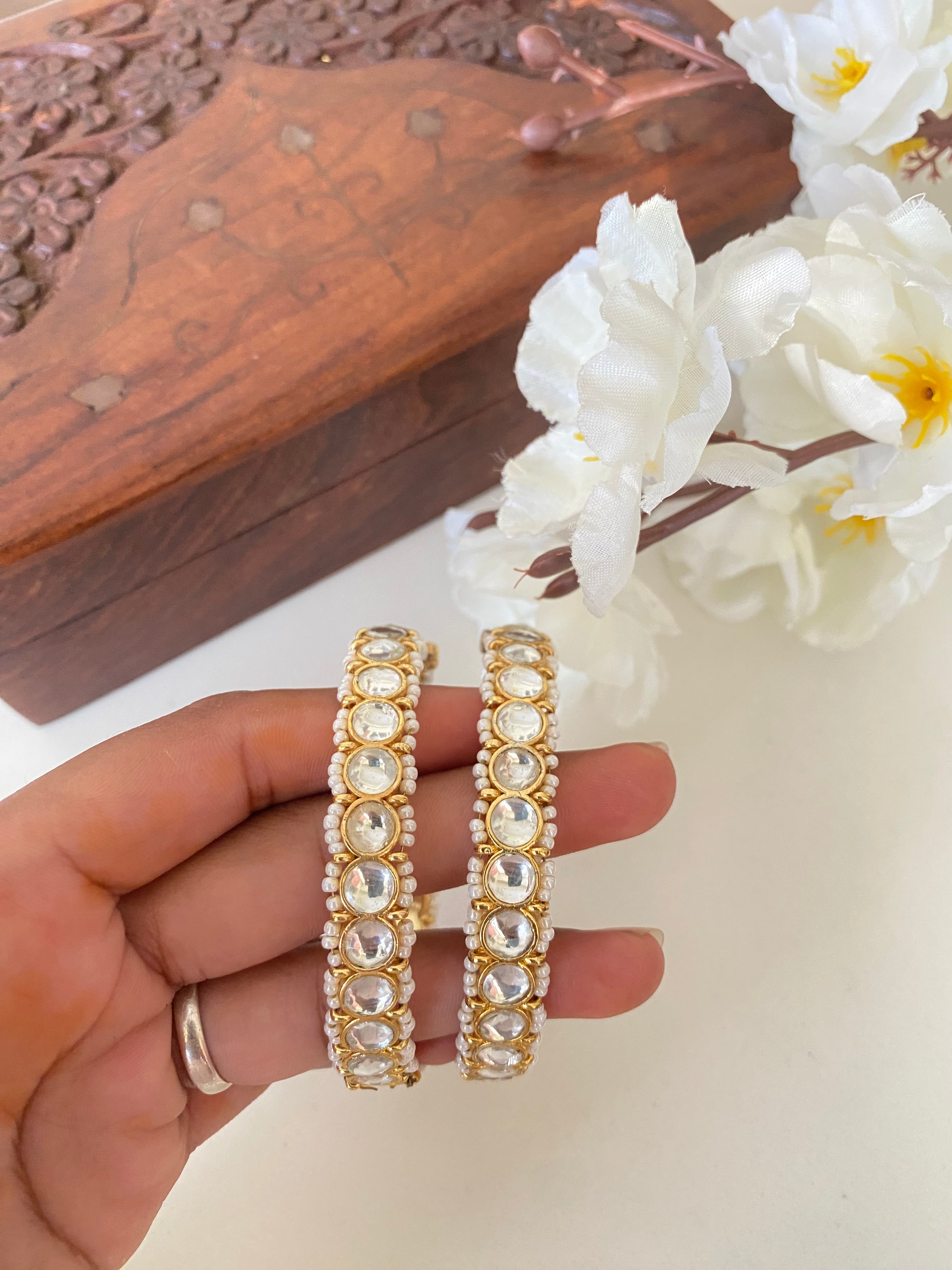 Gold plated Kundan Bangle