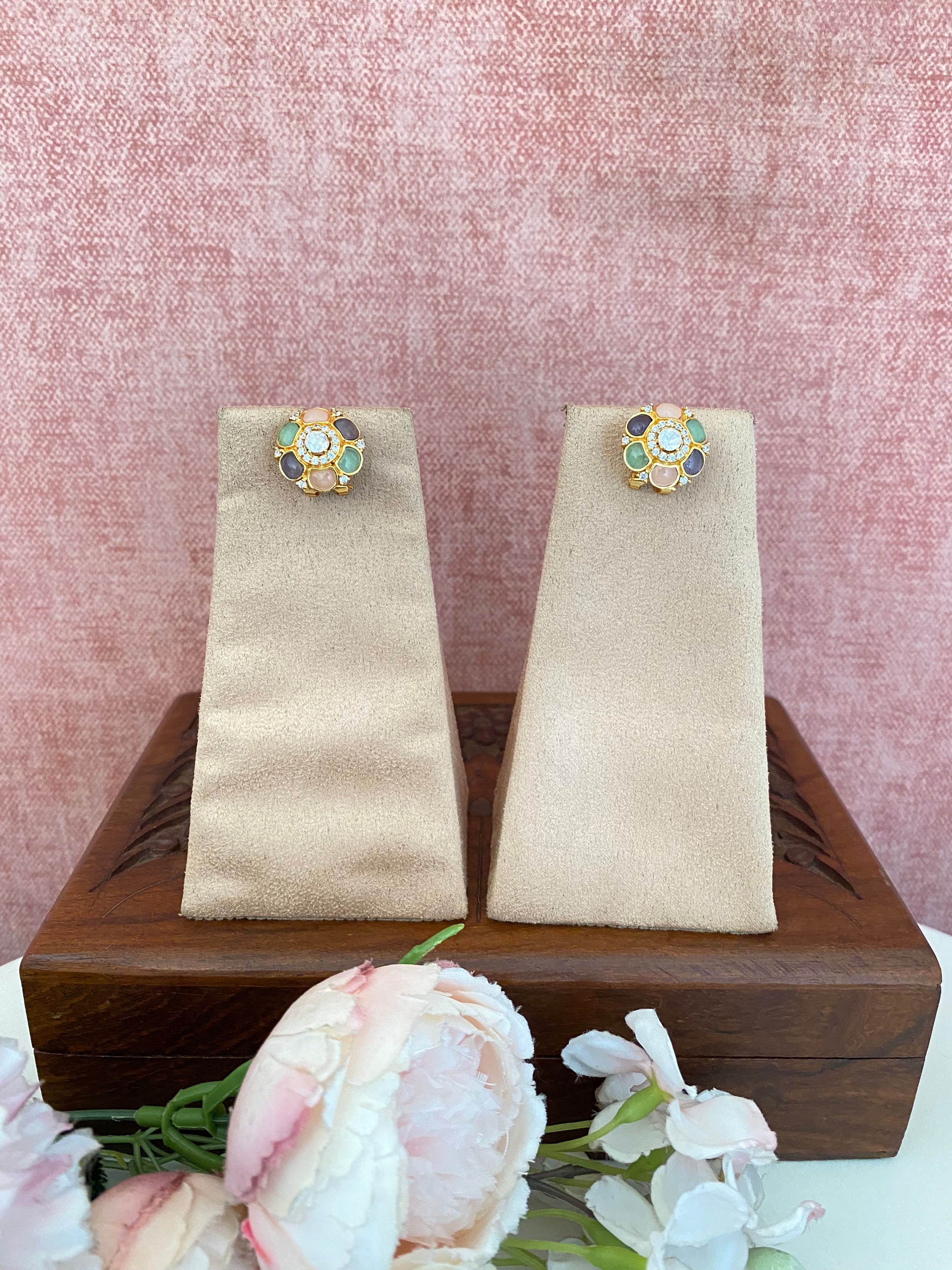 Gold plated Moissanite studs