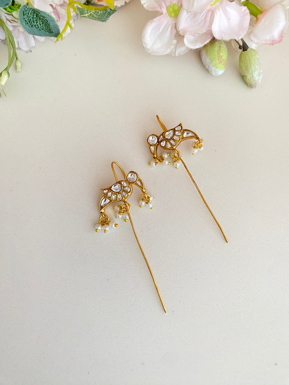 Gold plated Kundan Ear Cuff