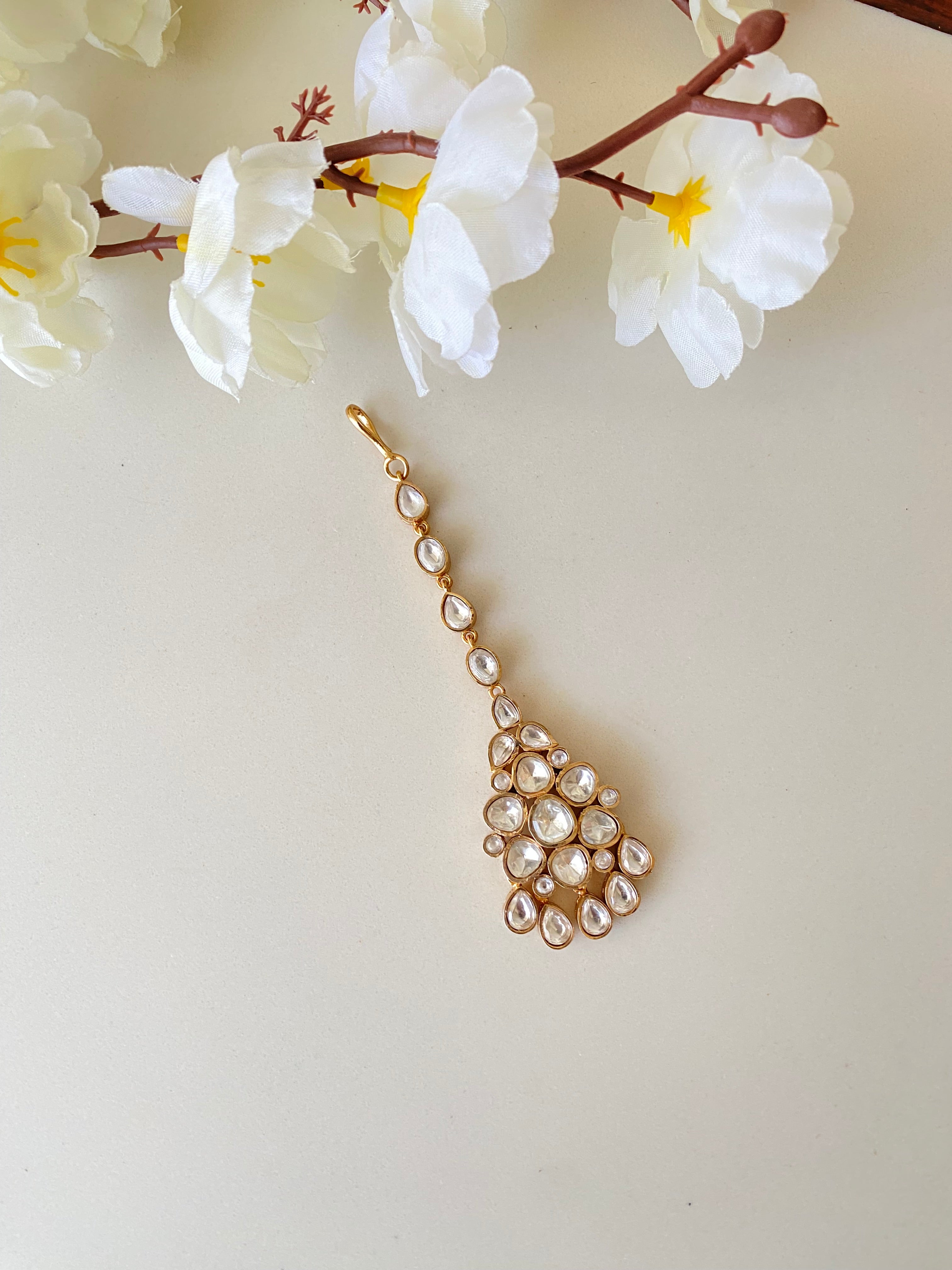 Gold plated Moissanite Tikka