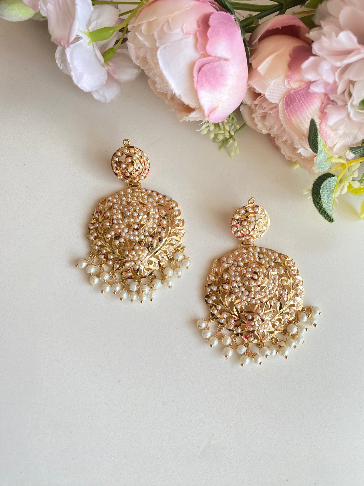 Gold plated Jadau Earrings