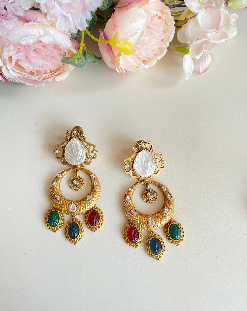 Multi colored Stone Earrings