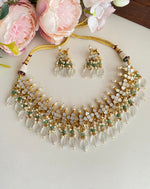 Mother of pearl Necklace Set in mint drops