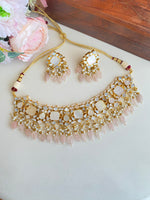 Mother Of Pearl Necklace set in pink drops