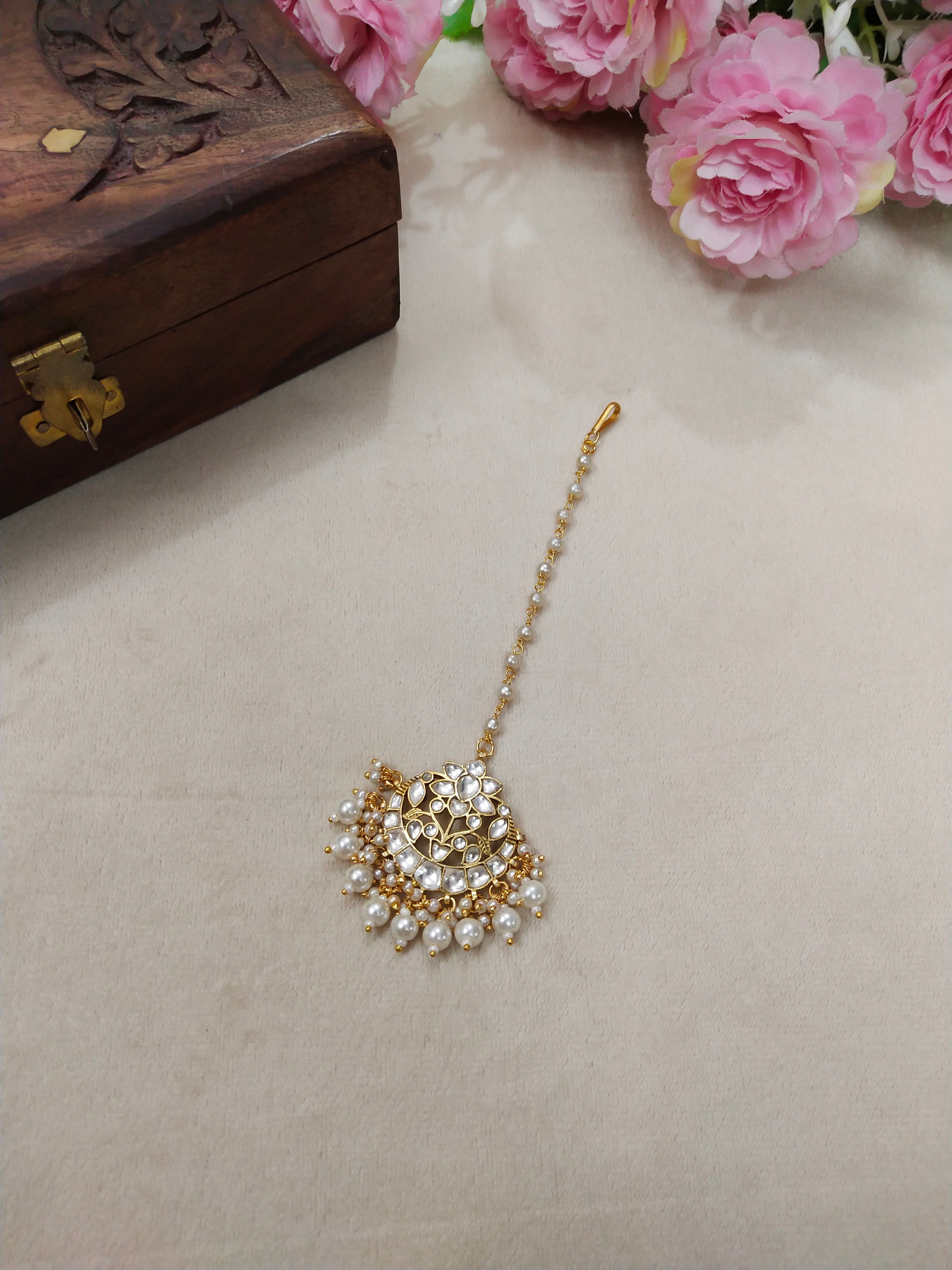 Gold Plated Kundan Tikka