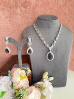 Purple Diamond Long Necklace set