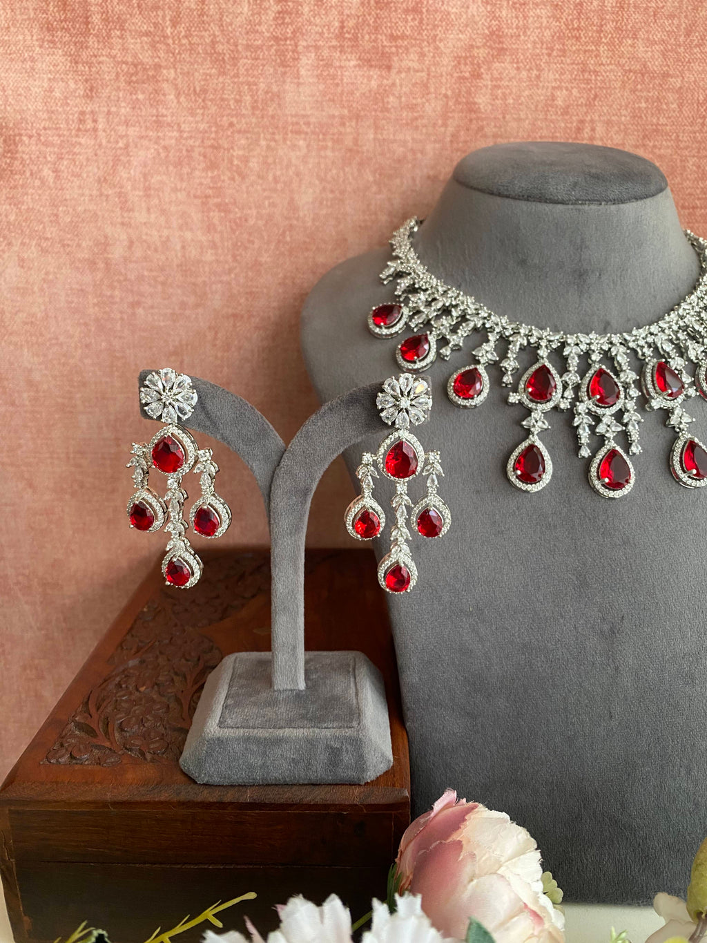 Ruby and Diamond Necklace set