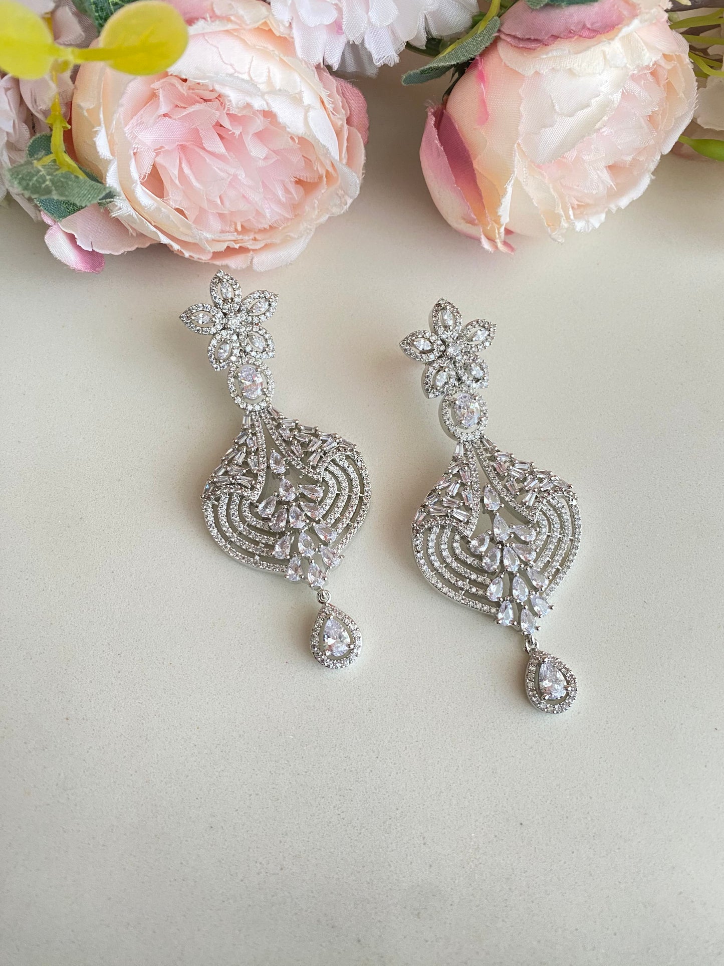 Silver Plated Diamond Earring