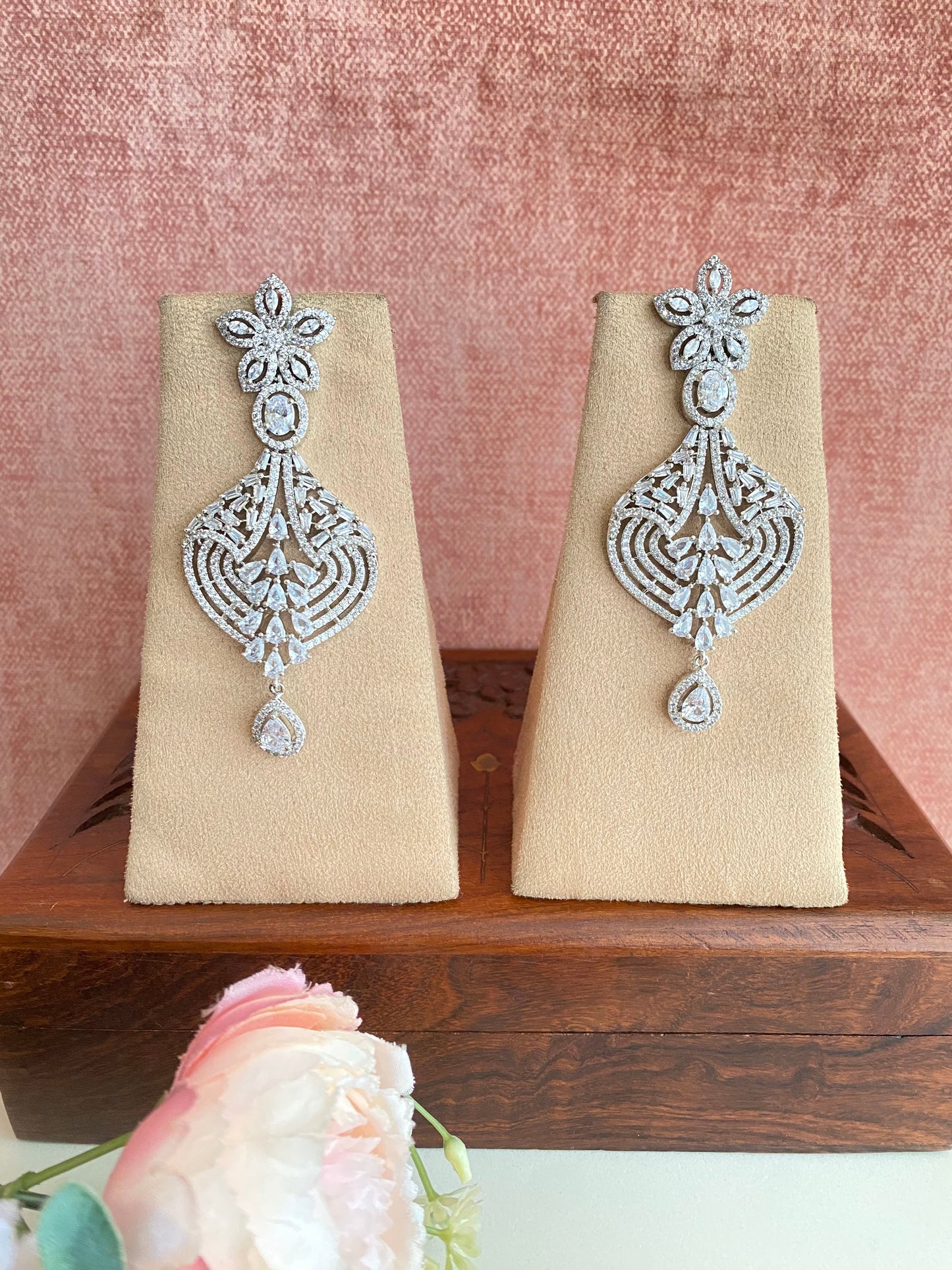 Silver Plated Diamond Earring