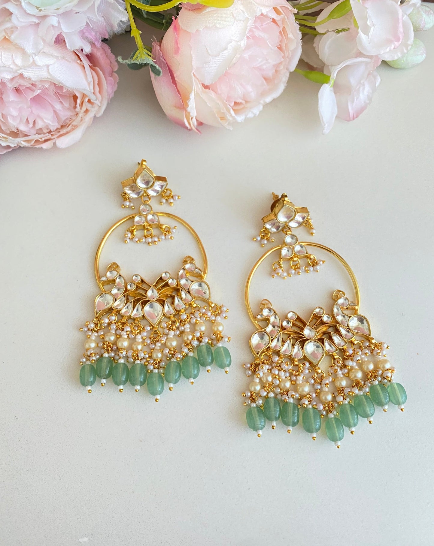 Gold Plated Kundan Long Earring