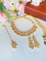 Kundan Necklace set with pearl drops