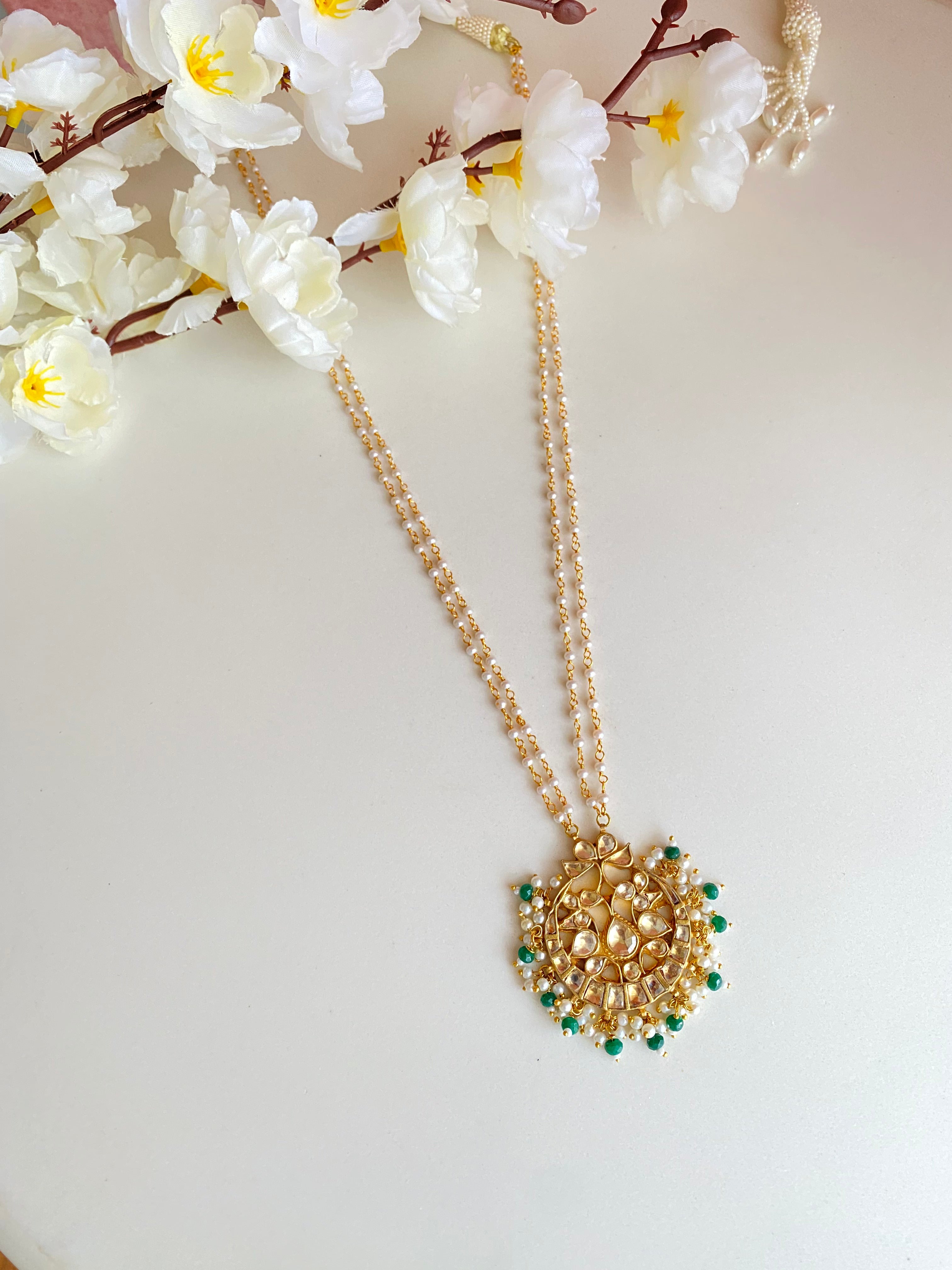 Gold Plated Kundan Long Necklace Set