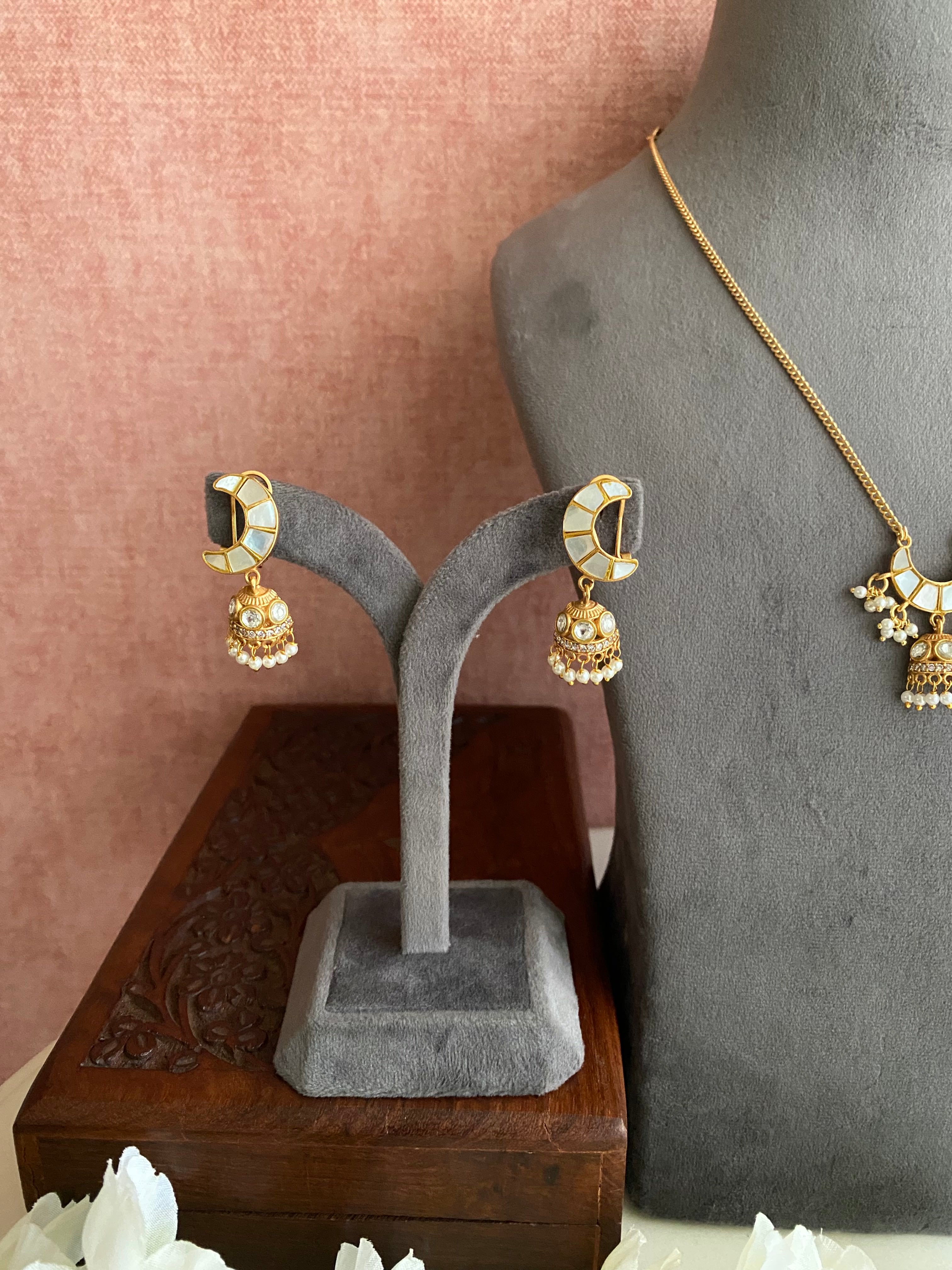 Gold plated Moissanite pendant Set
