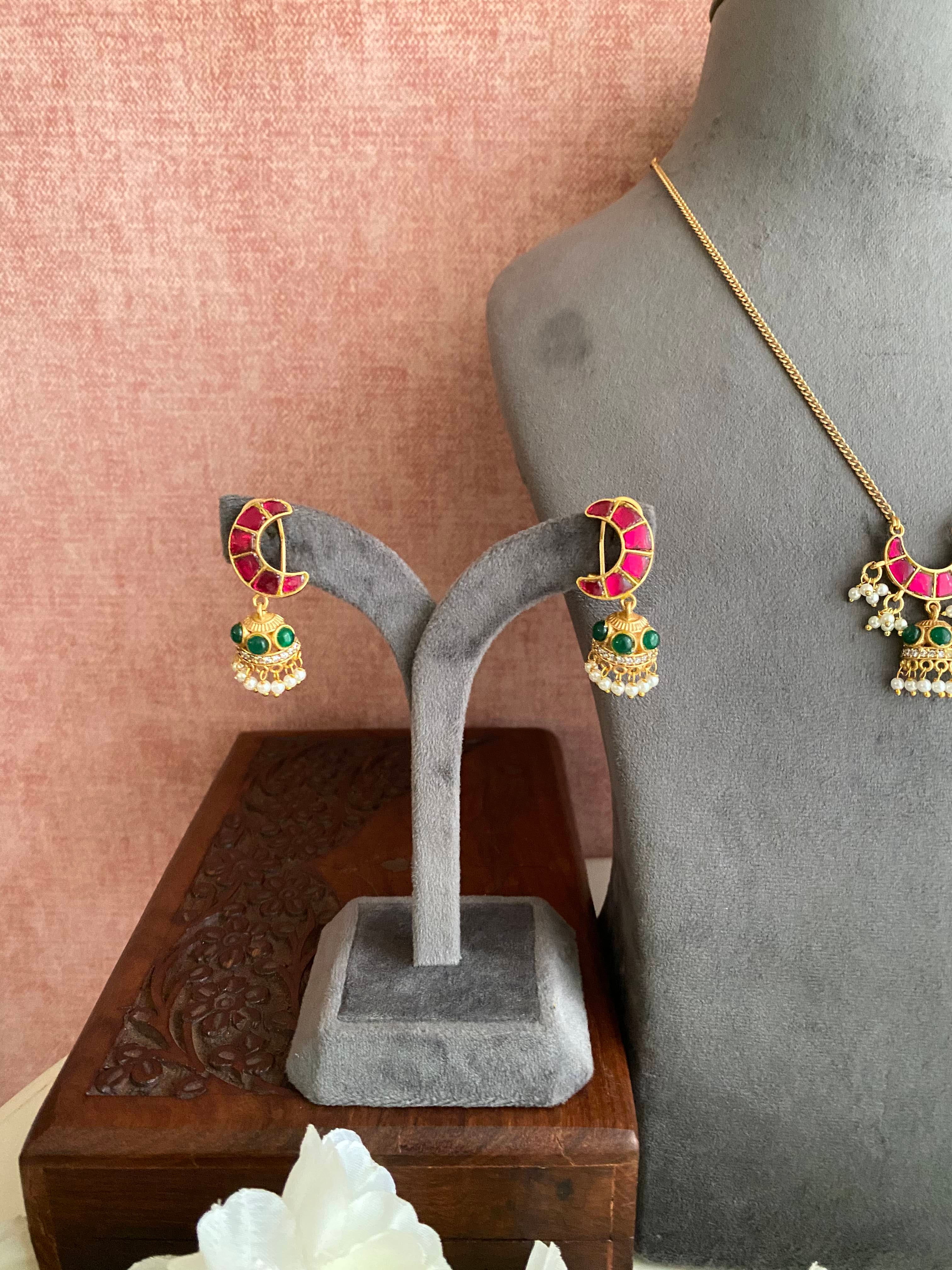 Gold plated Moissanite pendant Set