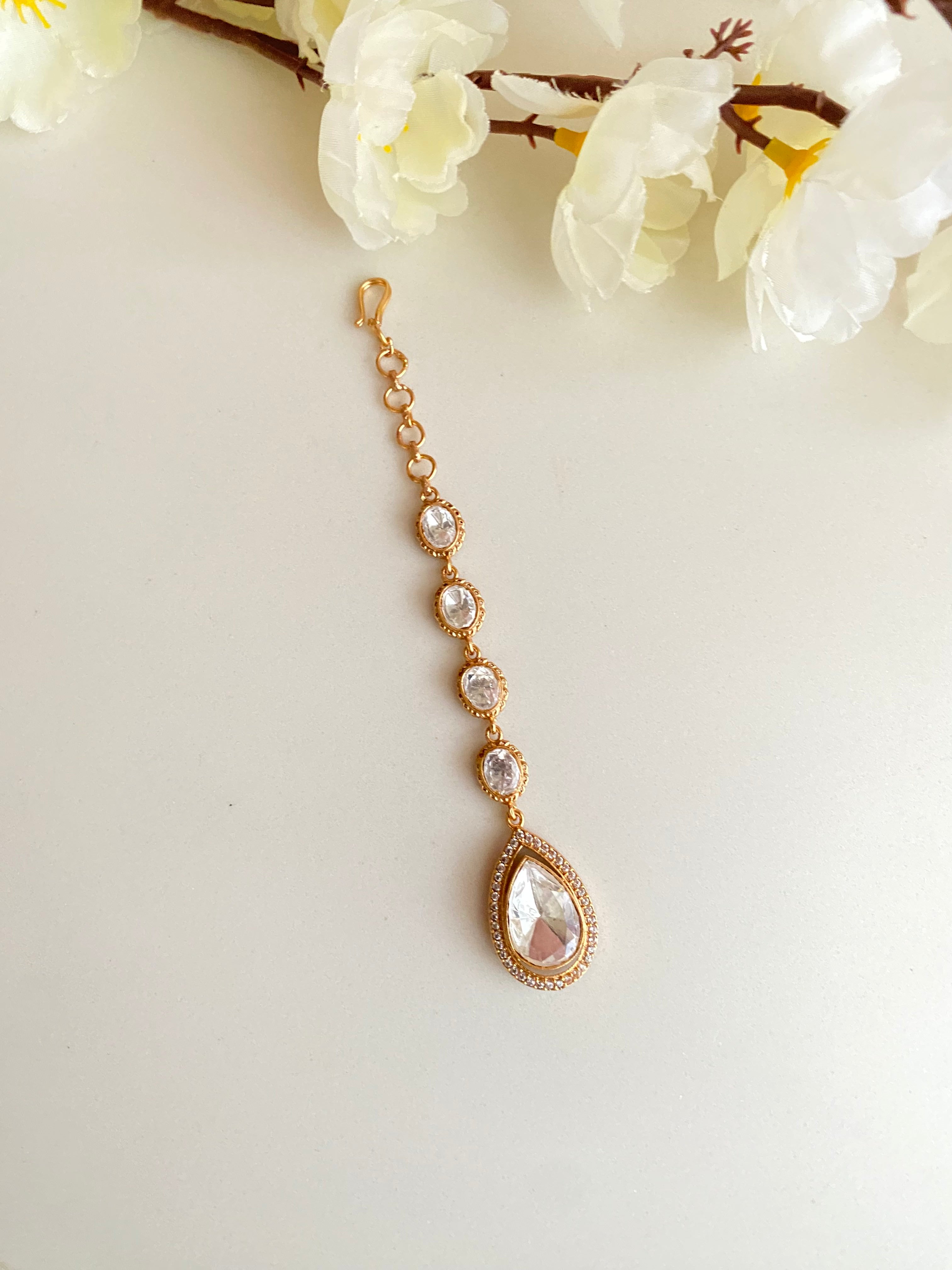 Gold plated Moissanite Tikka