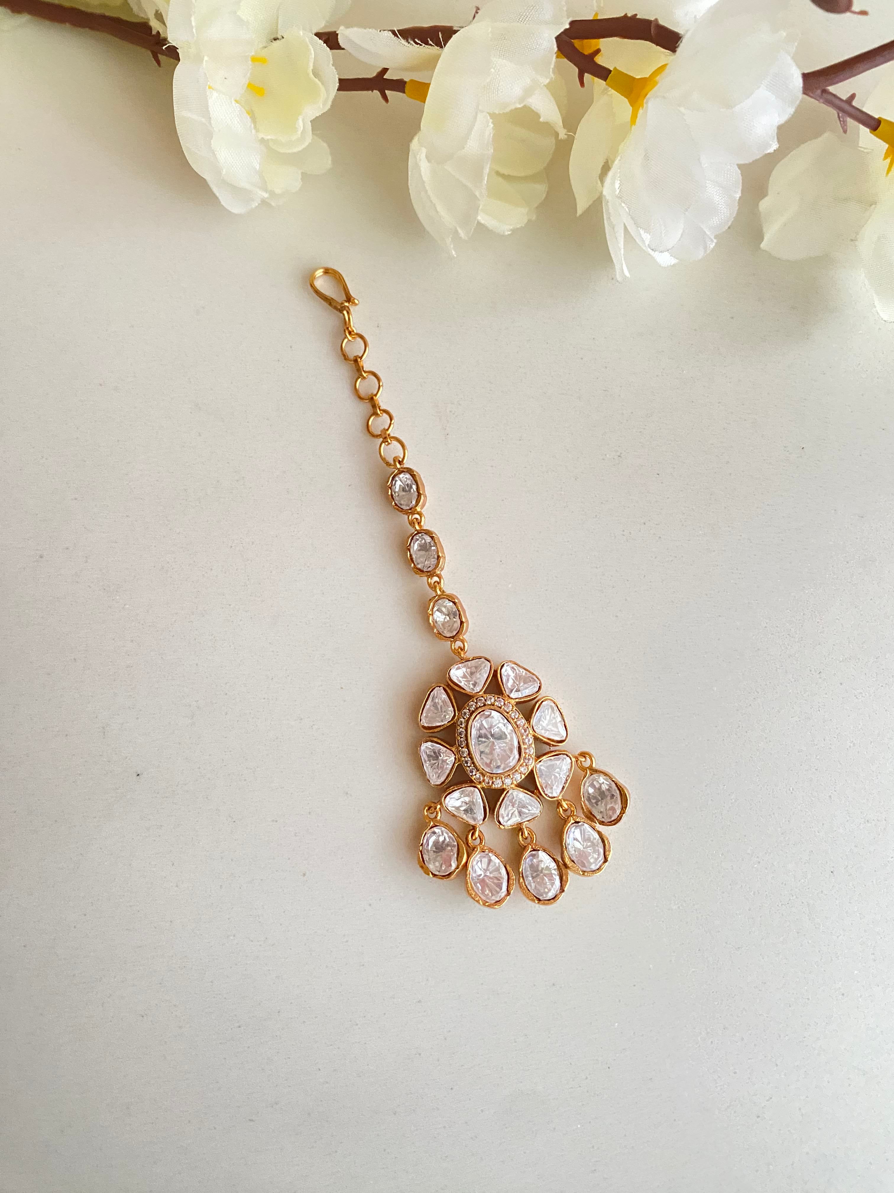 Gold plated Moissanite Tikka