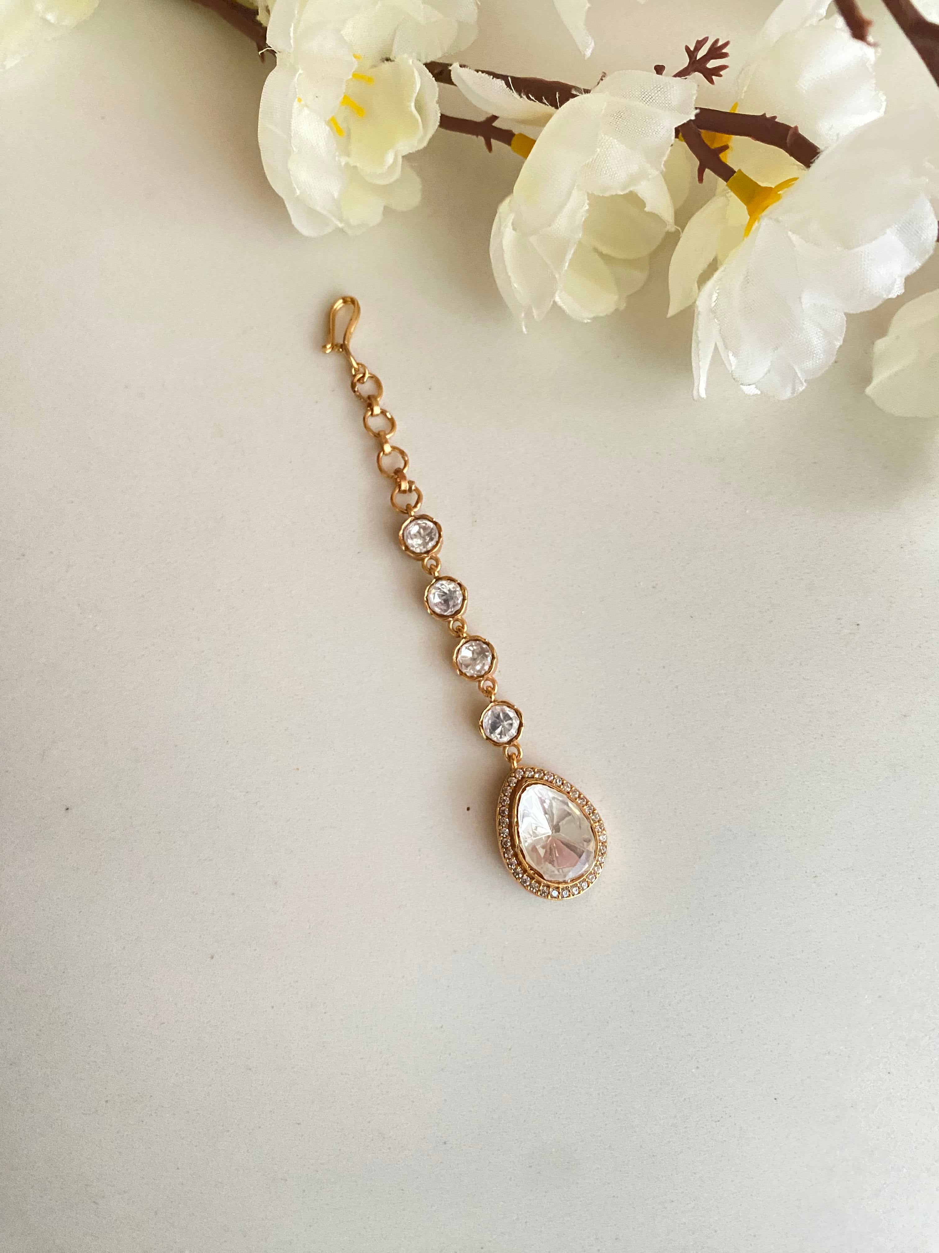 Gold plated Moissanite Tikka