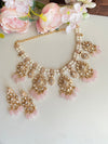 Kundan Necklace set with pink drops