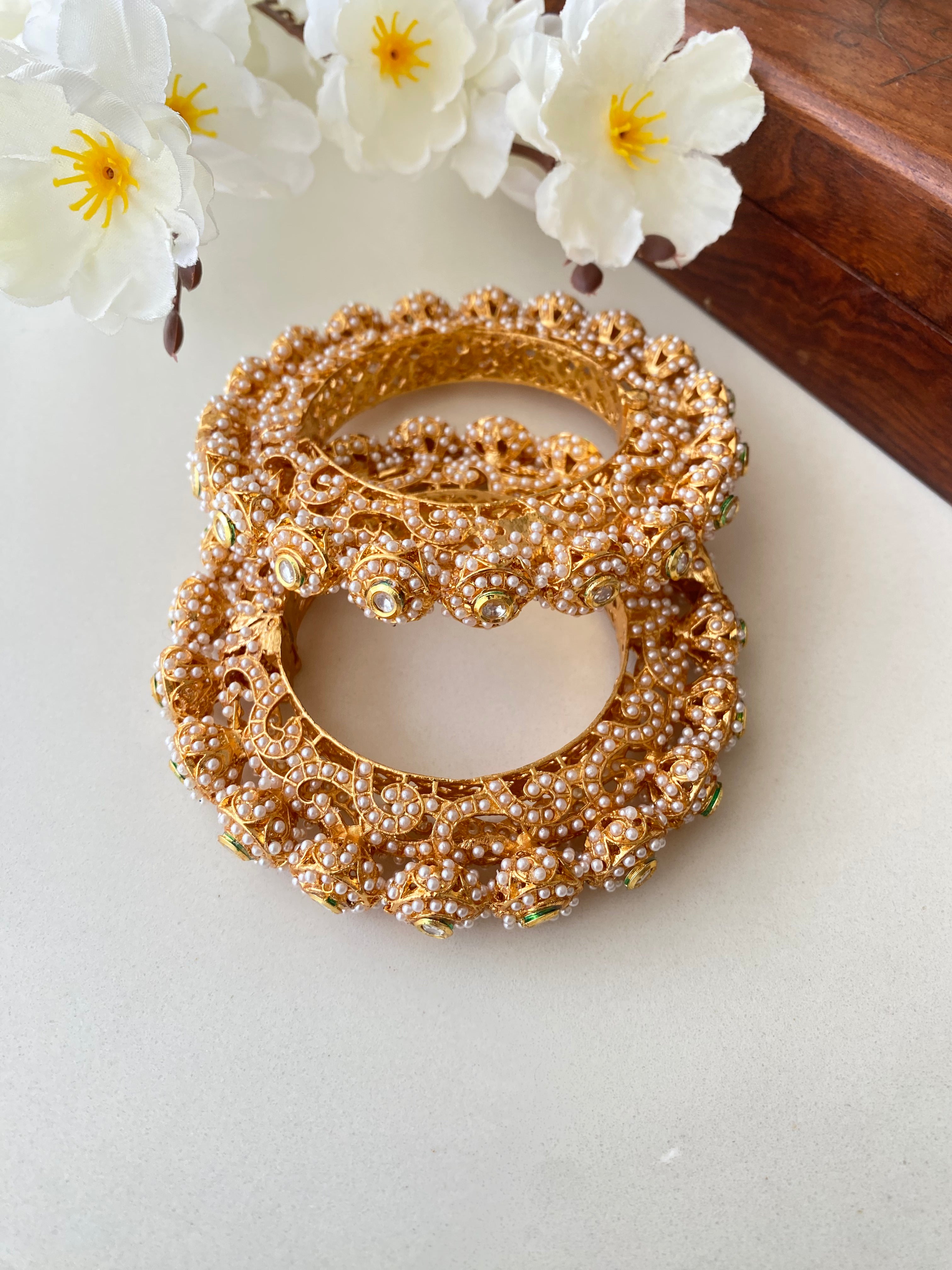 Amritsari Jadau Gold Plated Bangles