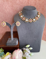 Pink stone necklace set