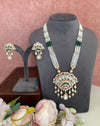 Mother of pearl and Moissanite Long Necklace Set