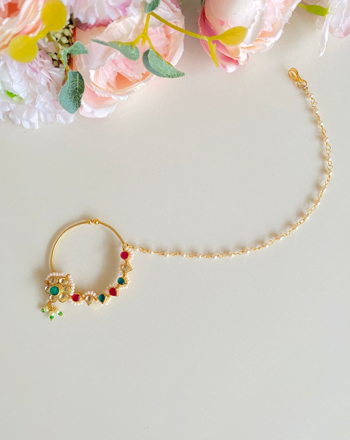 Floral Gold plated Nose ring