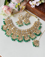 Kundan Bridal Necklace set in green drops