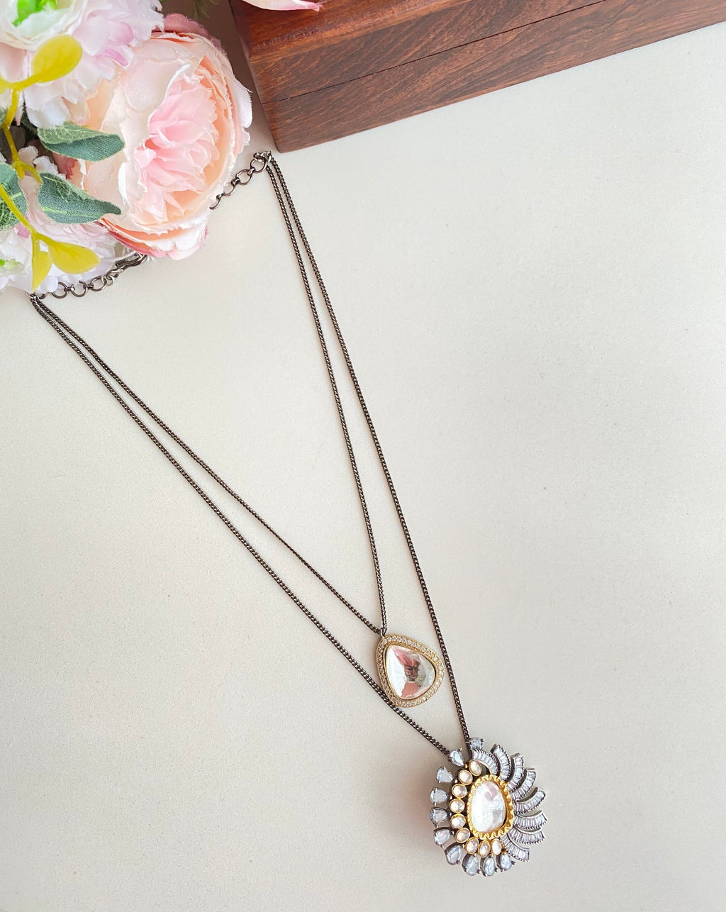Kundan double Pendant